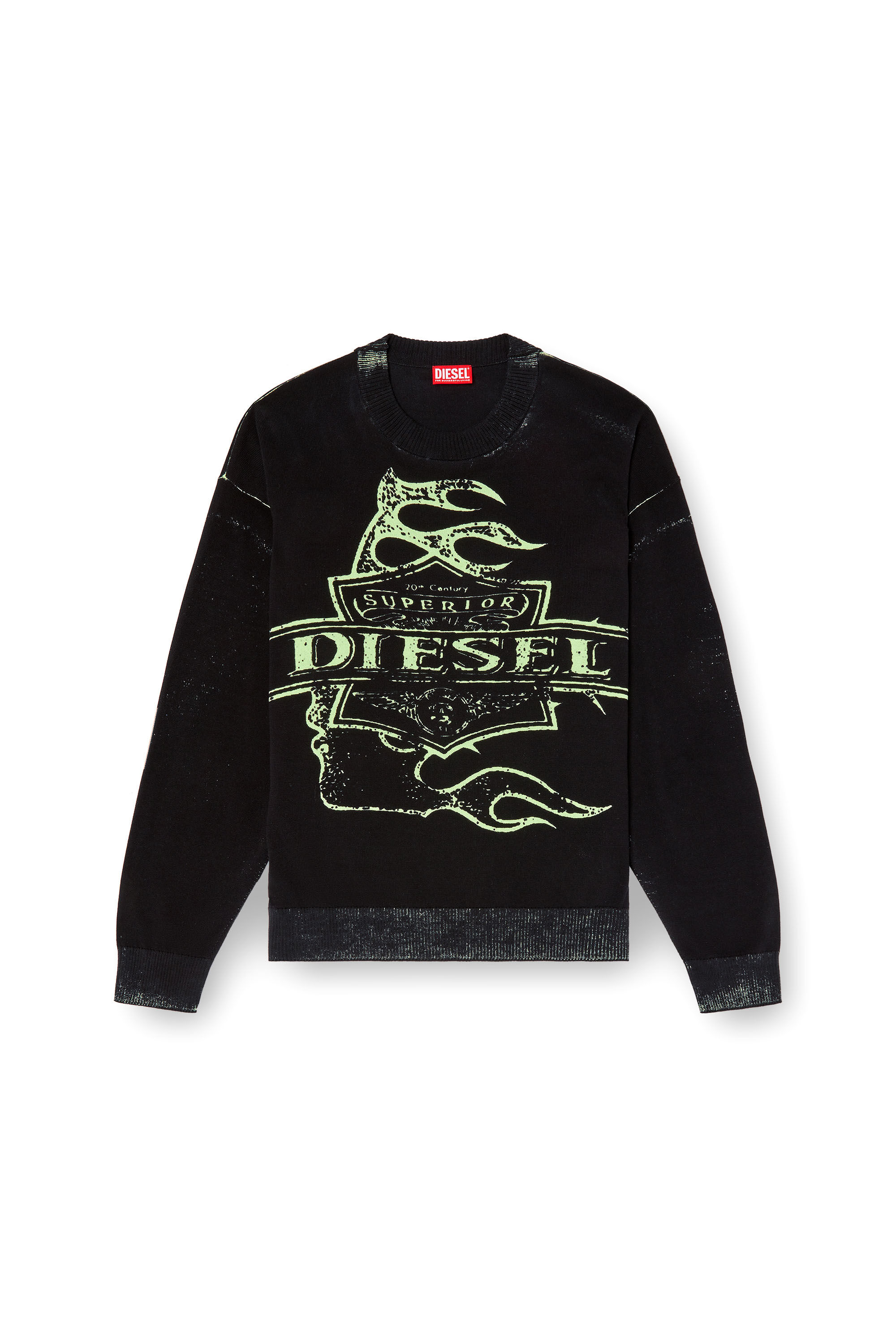 Diesel - K-BELEZ, Herren Logo-Pullover mit Reverse-Print in Schwarz - 2
