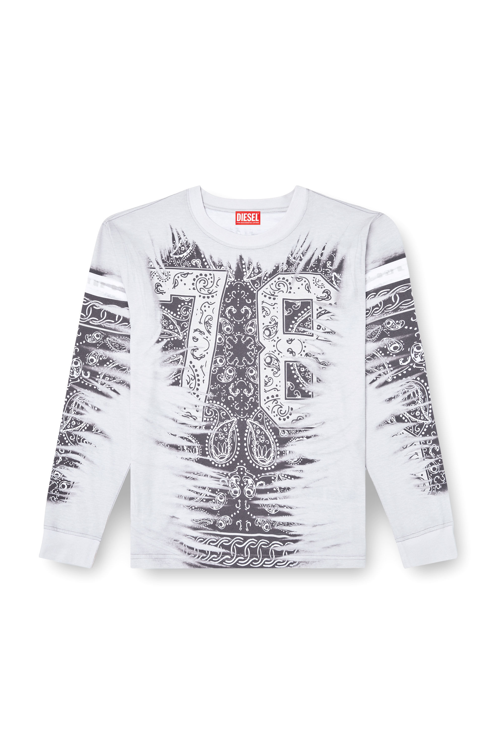 Diesel - T-NORM-LS-R1, Herren Langarm-T-Shirt mit 78-Print in Schwarz/Weiss - 2