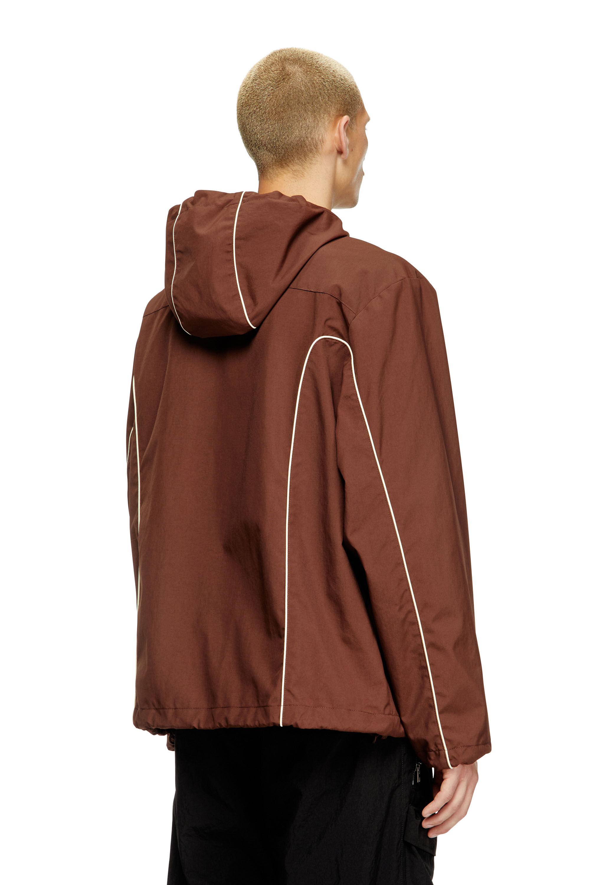 Diesel - J-HIVES, Herren Windjacke mit Kontrastpaspelierung in Braun - 4