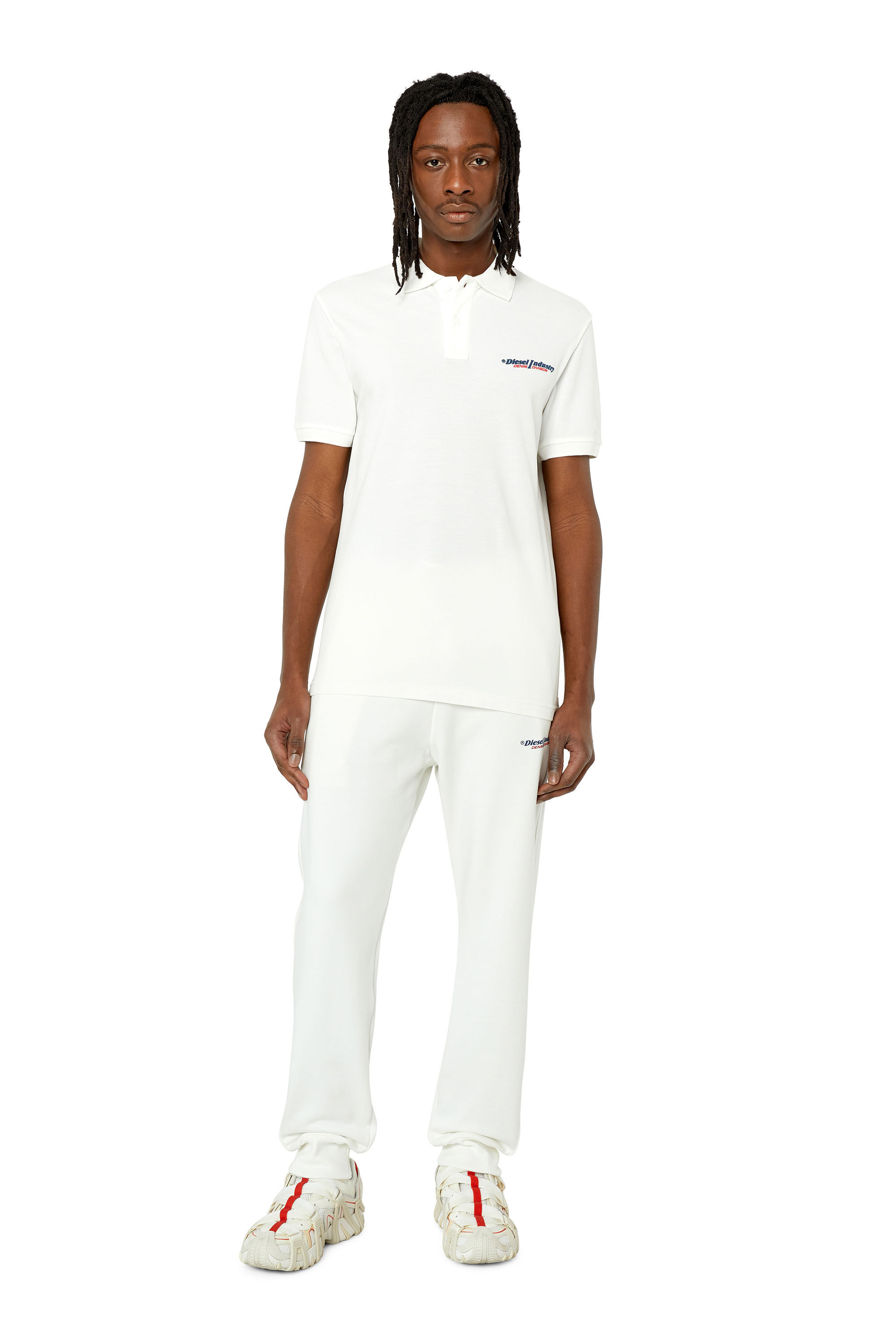 Diesel - T-SMITH-IND, Herren Poloshirt mit Diesel Industry-Print in Weiß - 1