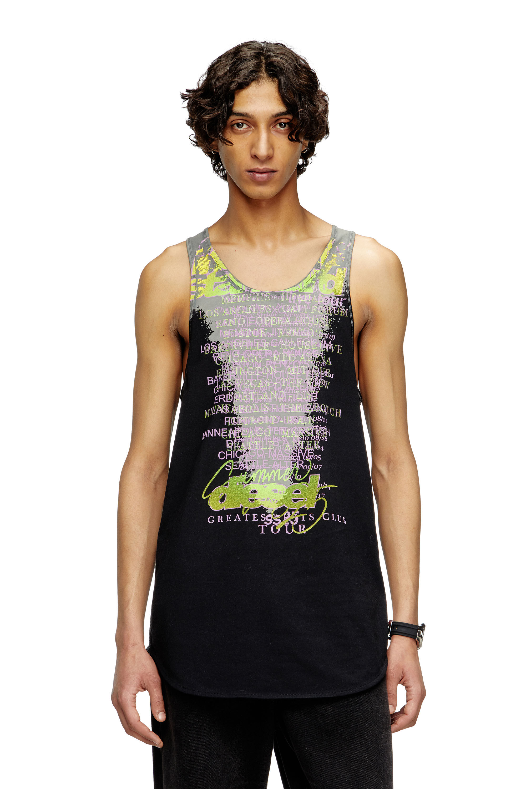 Diesel - T-SHAN, Unisex Tanktop mit Text-Print in Schwarz - 3