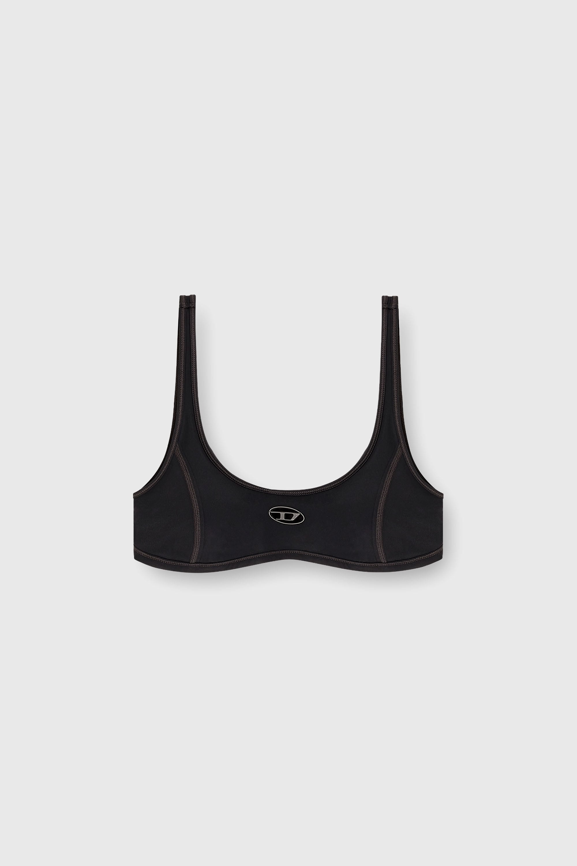 Diesel - CHELSEA-UTLT, Woman's Sports bra with cut-out logo in Black - 2