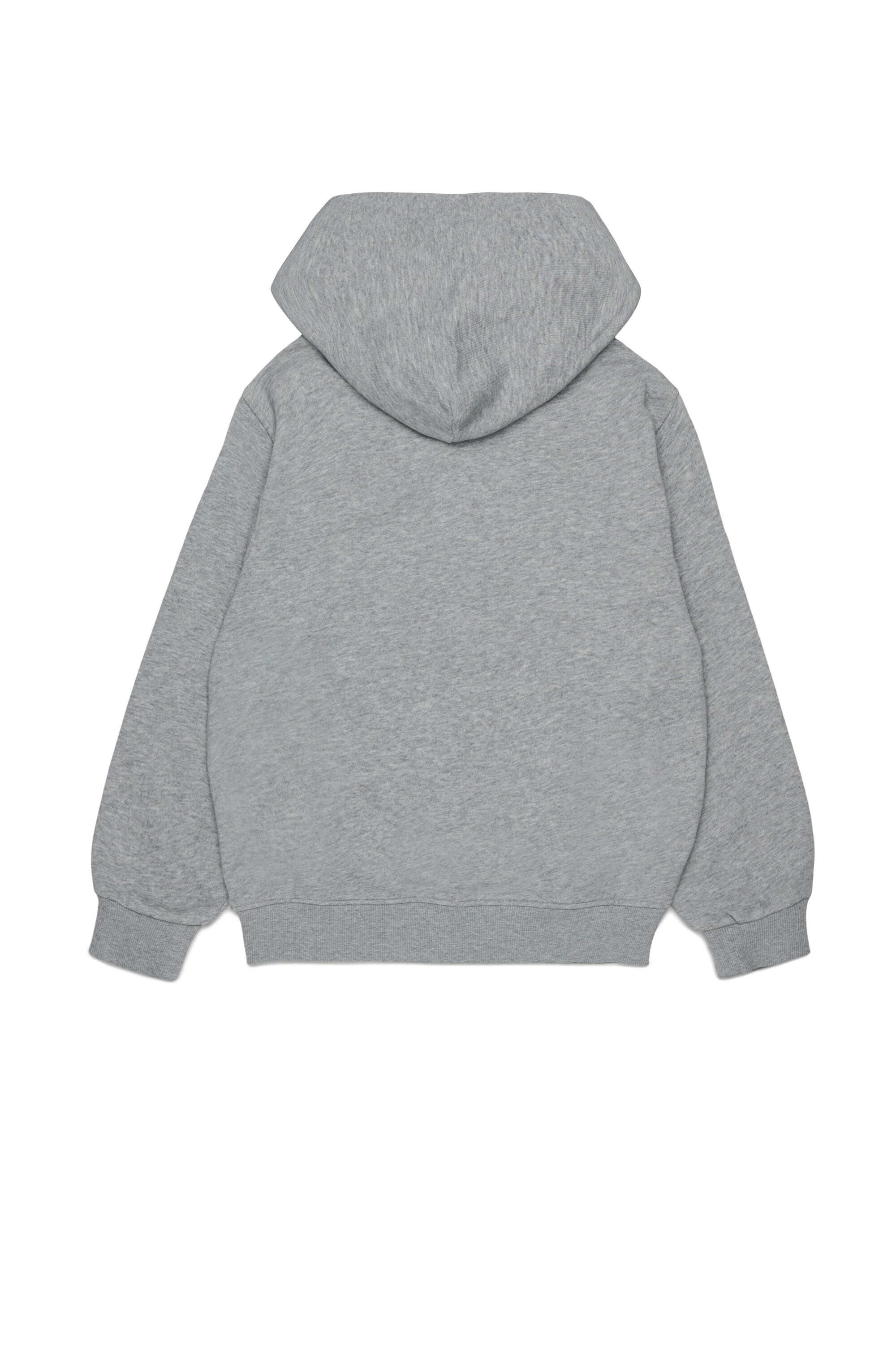 Diesel - SJEANSHOOD OVER, Herren Kapuzensweatshirt mit ausgefransten Logo-Buchstaben mit Rei&szlig;verschluss in Grau - 2