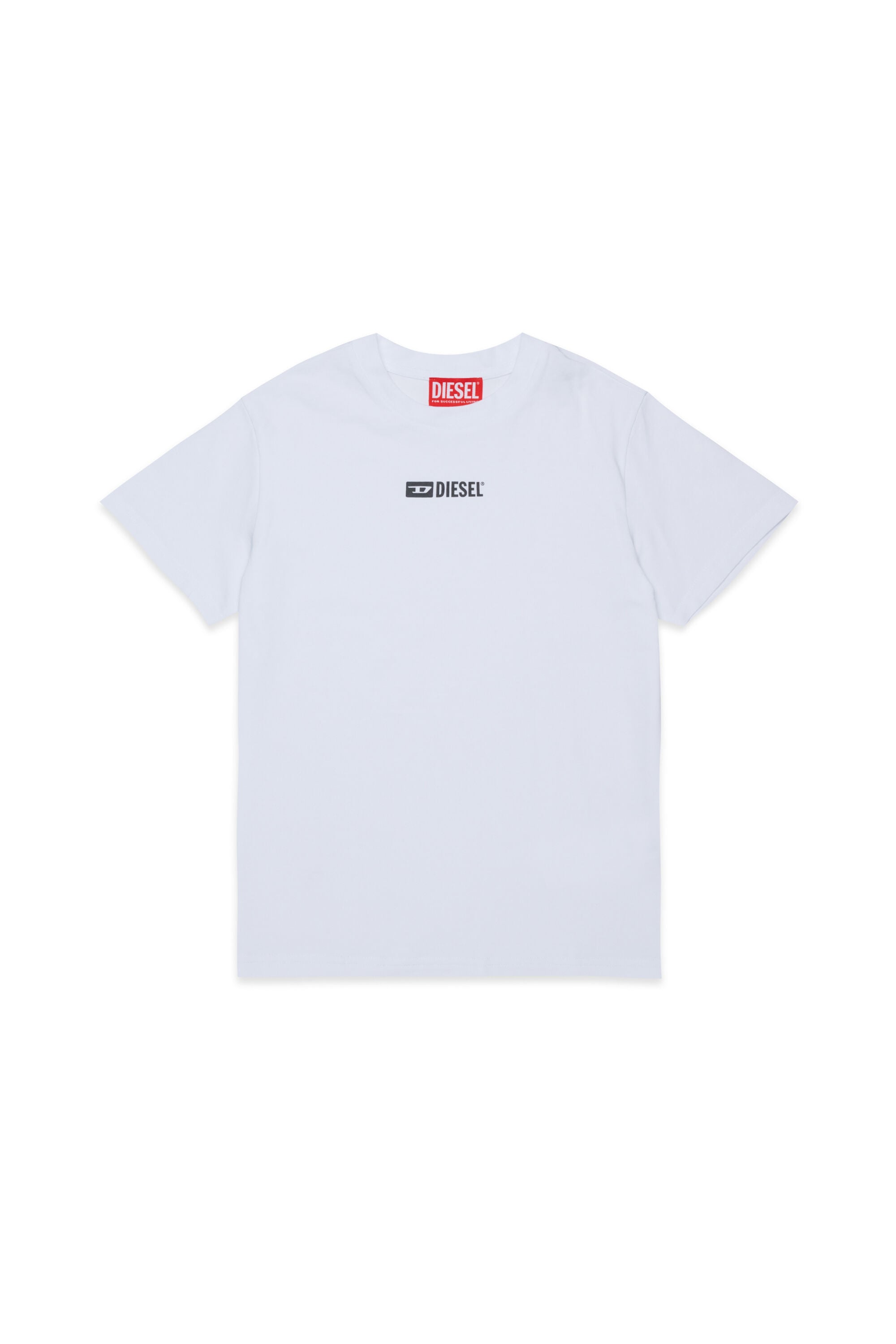 Diesel - UTTER, Herren T-Shirt aus stretch cotton mit Logo-Print in Wei&szlig; - 1