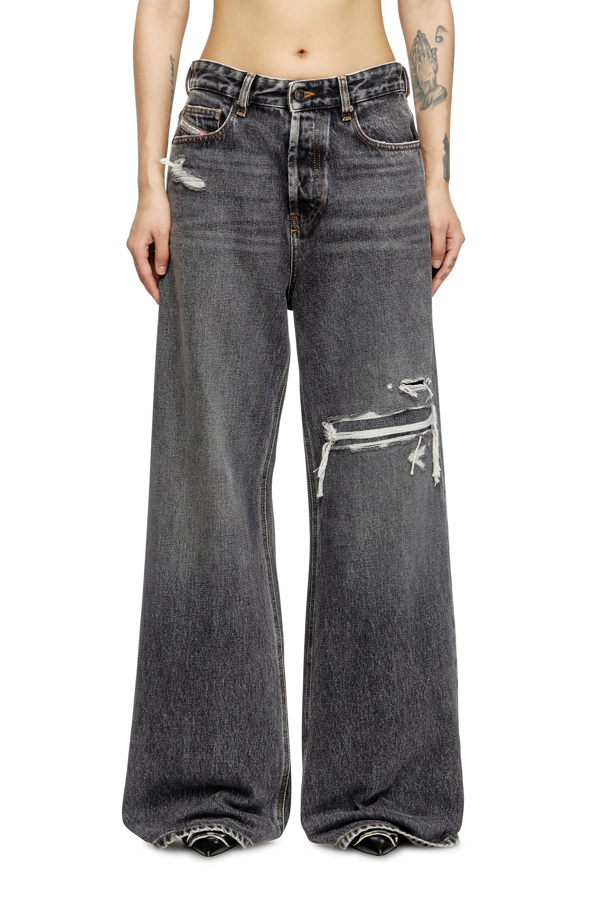 Diesel - Damen Relaxed Jeans 1996 D-Sire 007F6, Schwarz/Dunkelgrau - 3