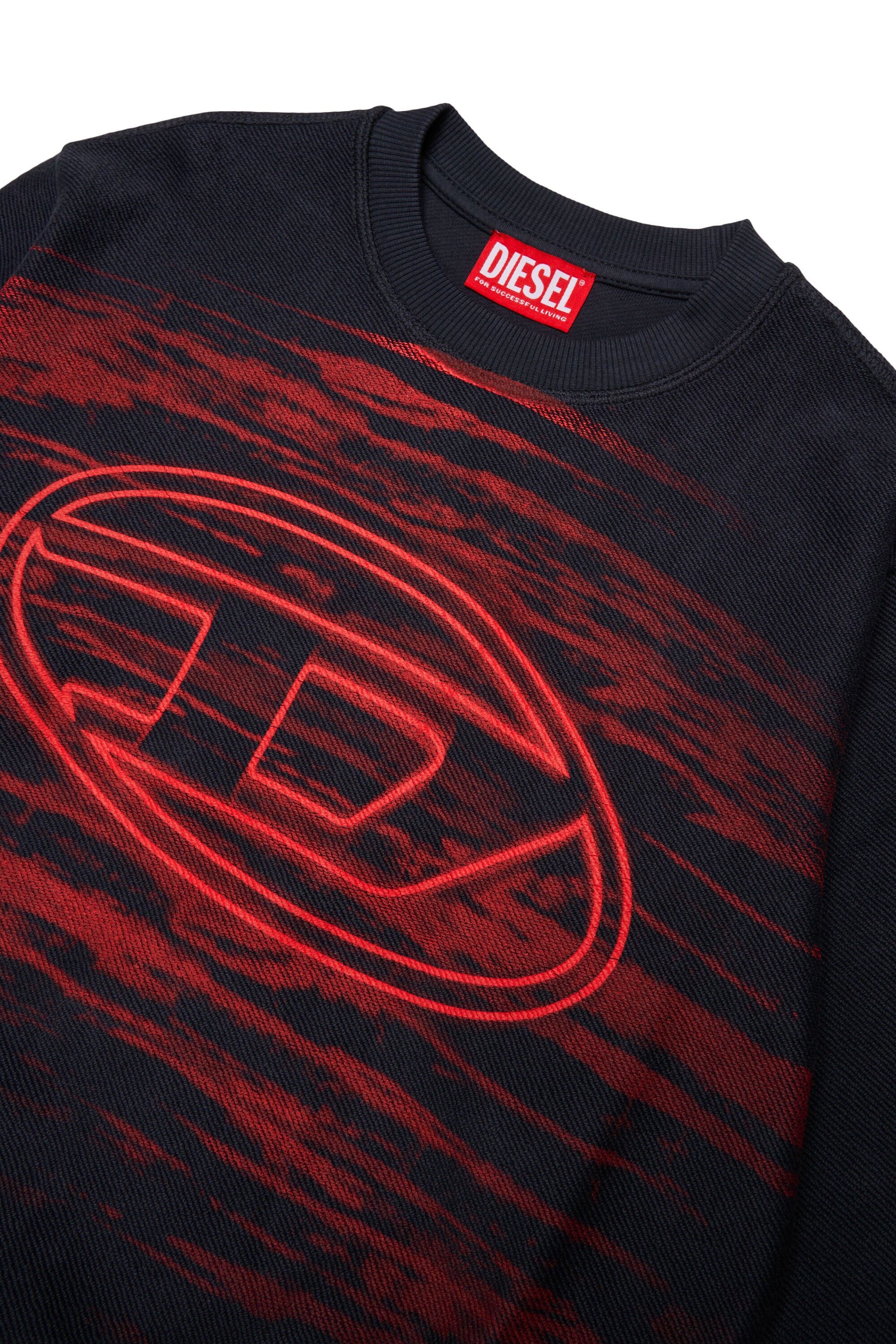Diesel - SFRIT OVER, Herren Sweatshirt mit Streifen und Oval D Logo in Schwarz - 3