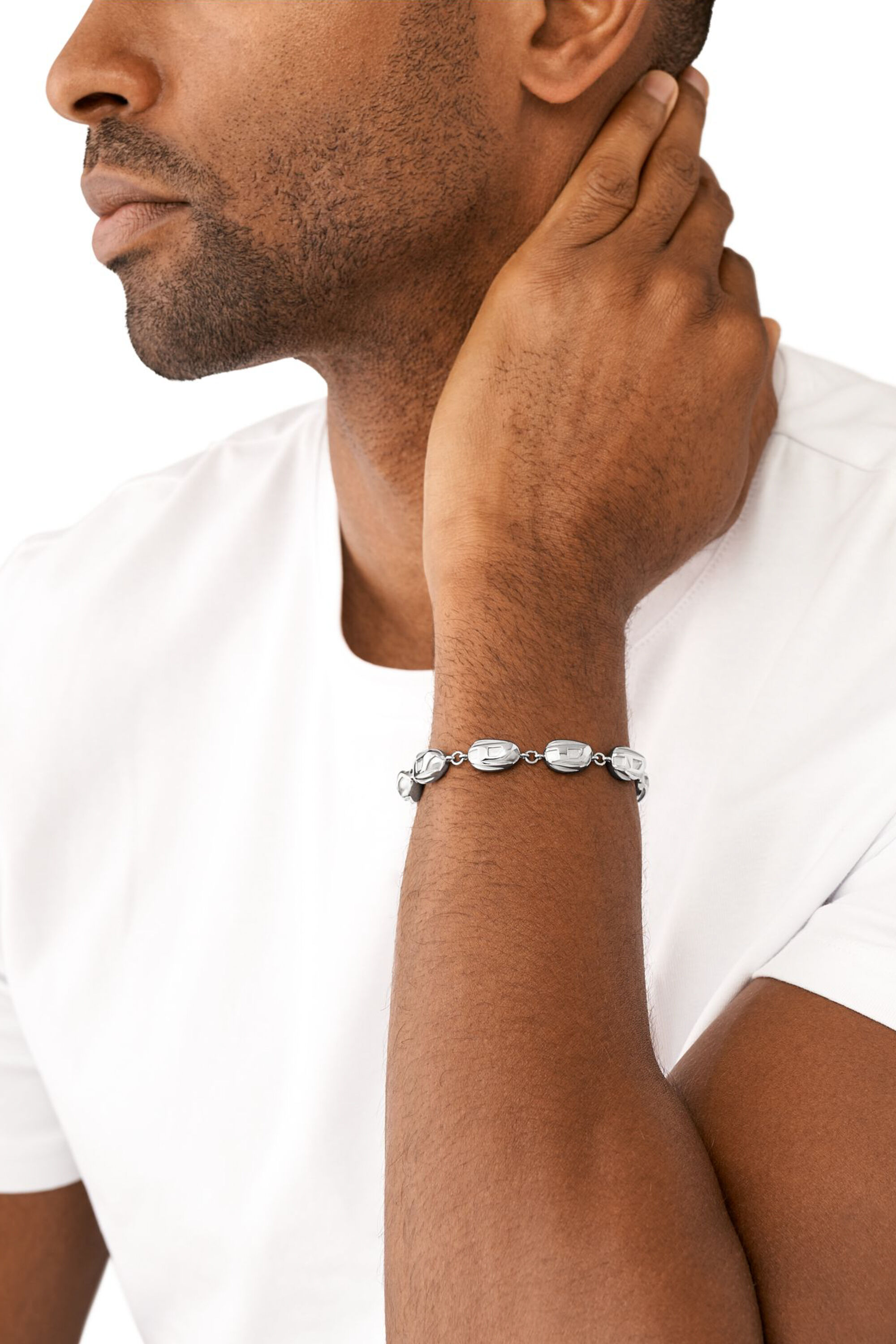 Diesel - DX1483, Herren Edelstahlband Armband mit Perlen in Silber - 3