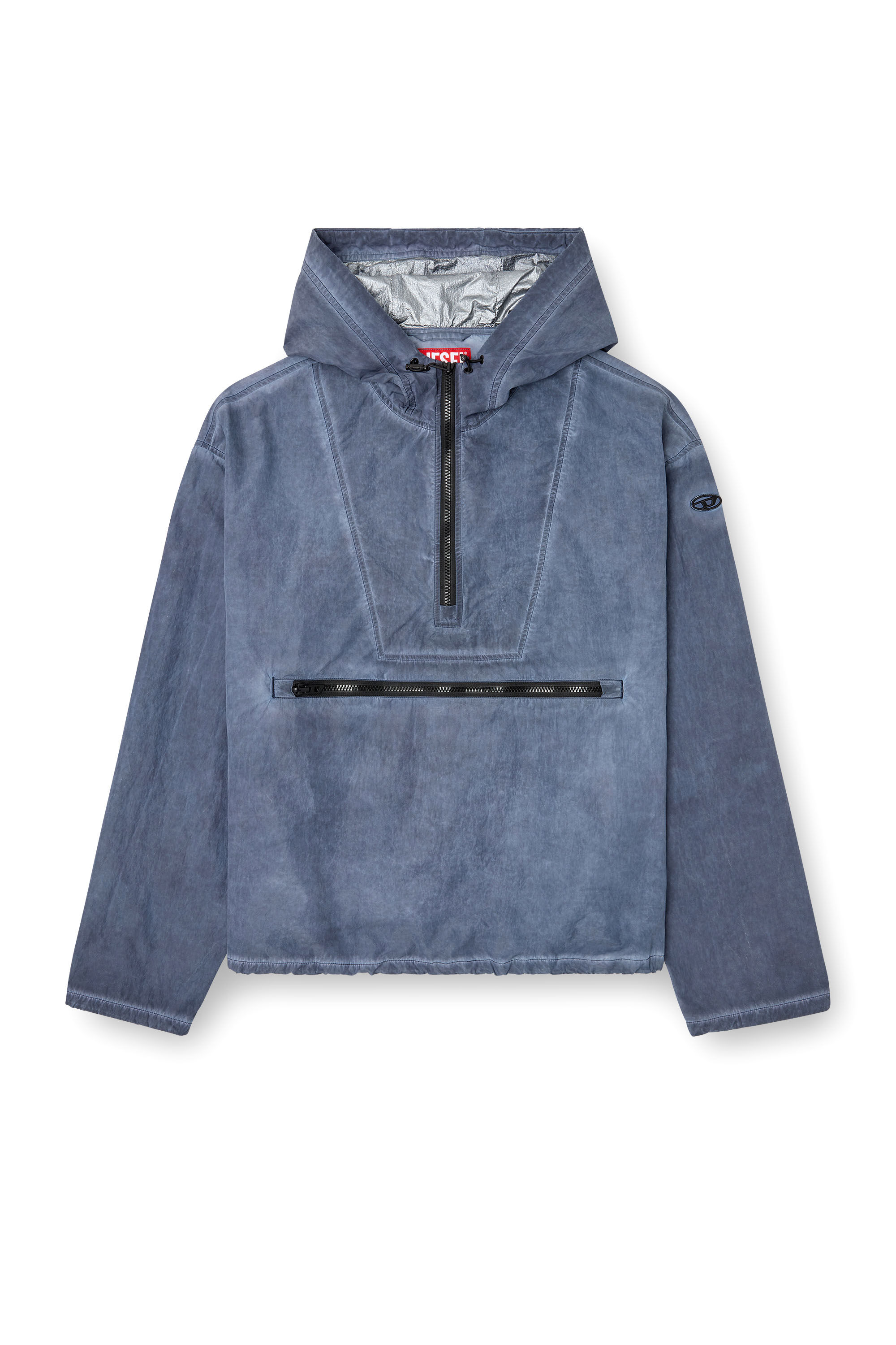 Diesel - J-NOODE-A, Herren Anorak mit Kapuze zum Verstauen in Blau - 2
