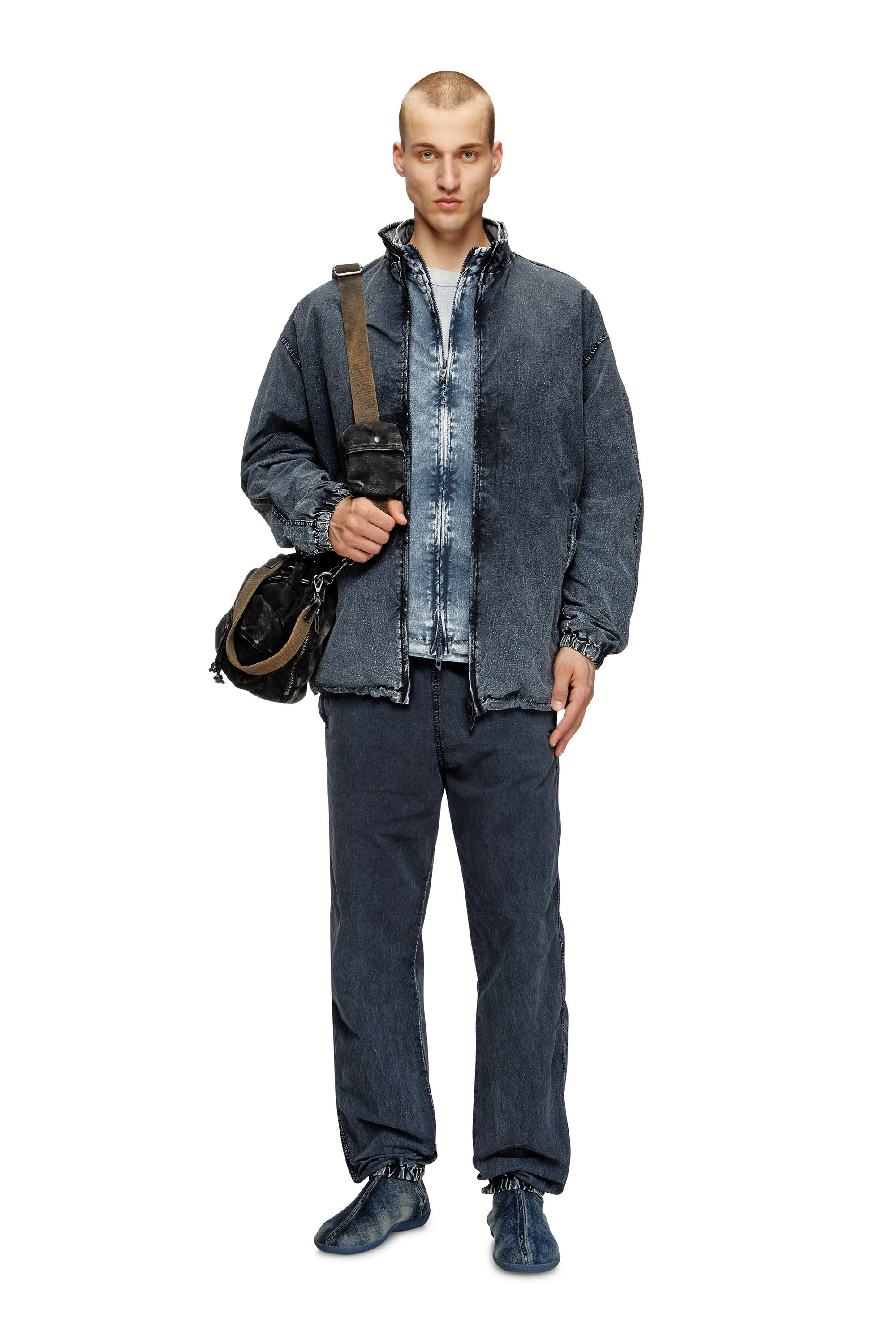 Diesel - J-WILSON, Herren Jacke aus recyceltem Nylon-Taslan in Schwarz - 1