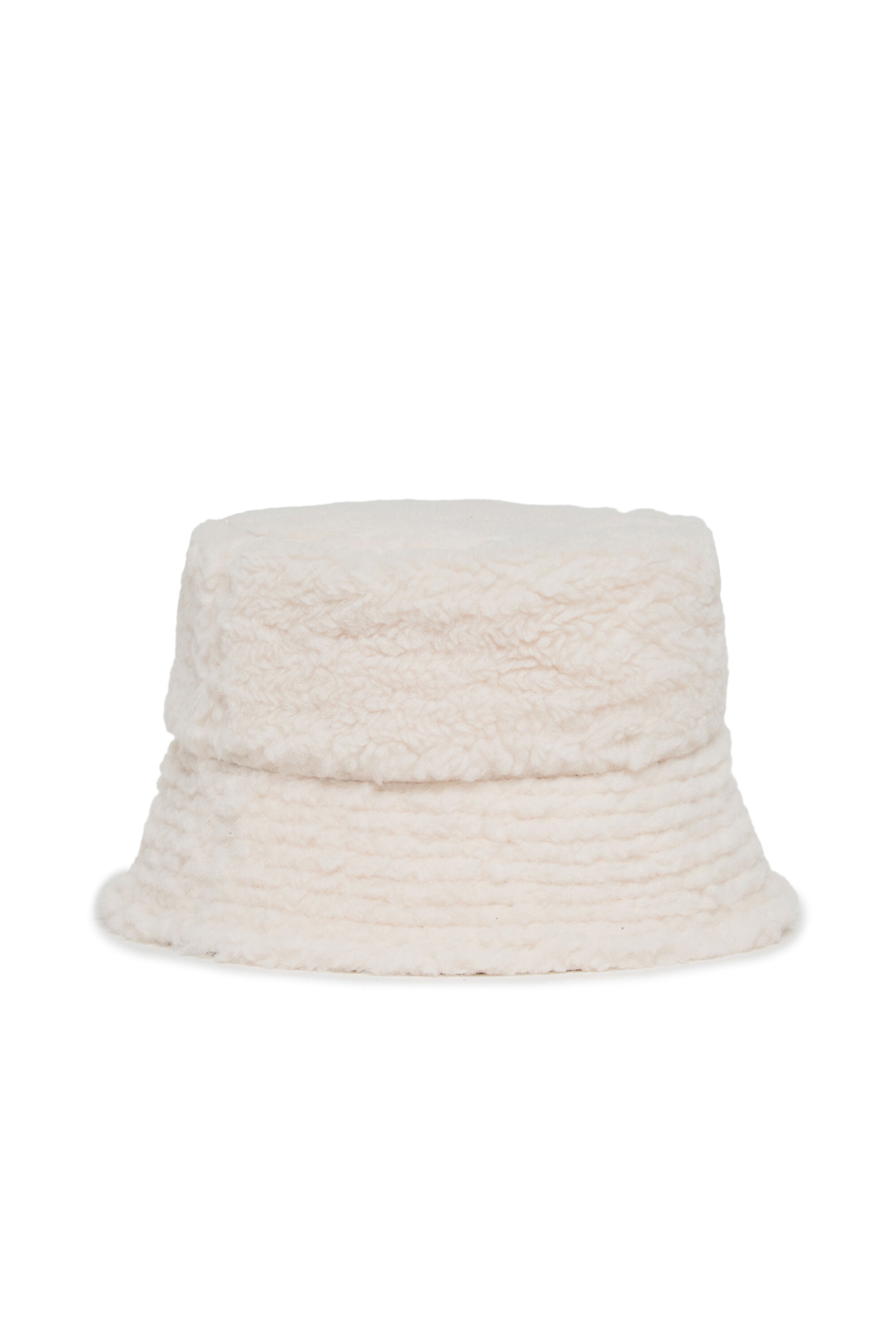 Diesel - FBONT, Unisex Bucket Hat aus weichem Pl&uuml;schstoff in Wei&szlig; - 2