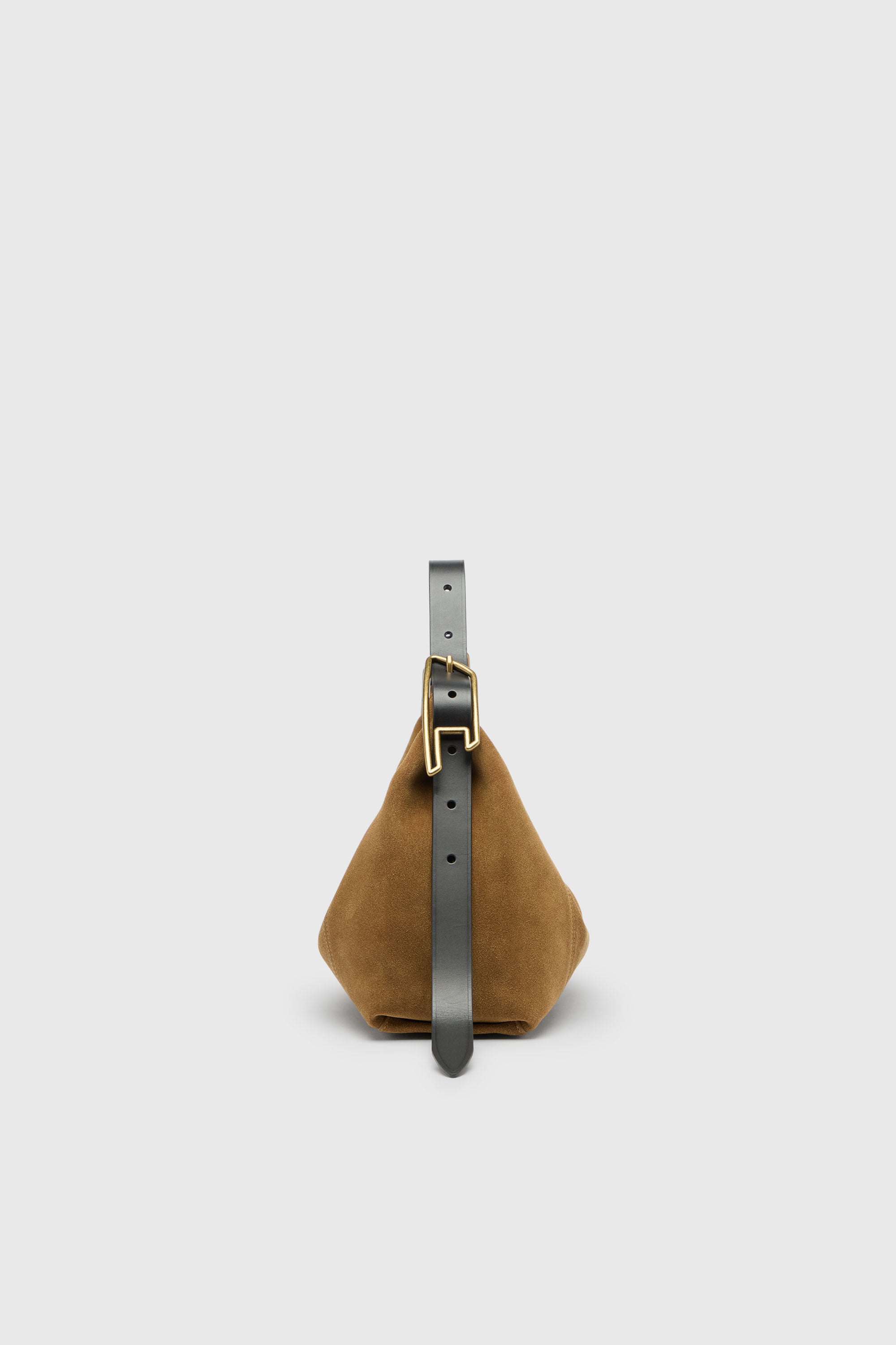 Diesel - D-LINE HOBO S, Damen D-Line Schultertasche aus gewachstem Veloursleder in Hellbraun - 4