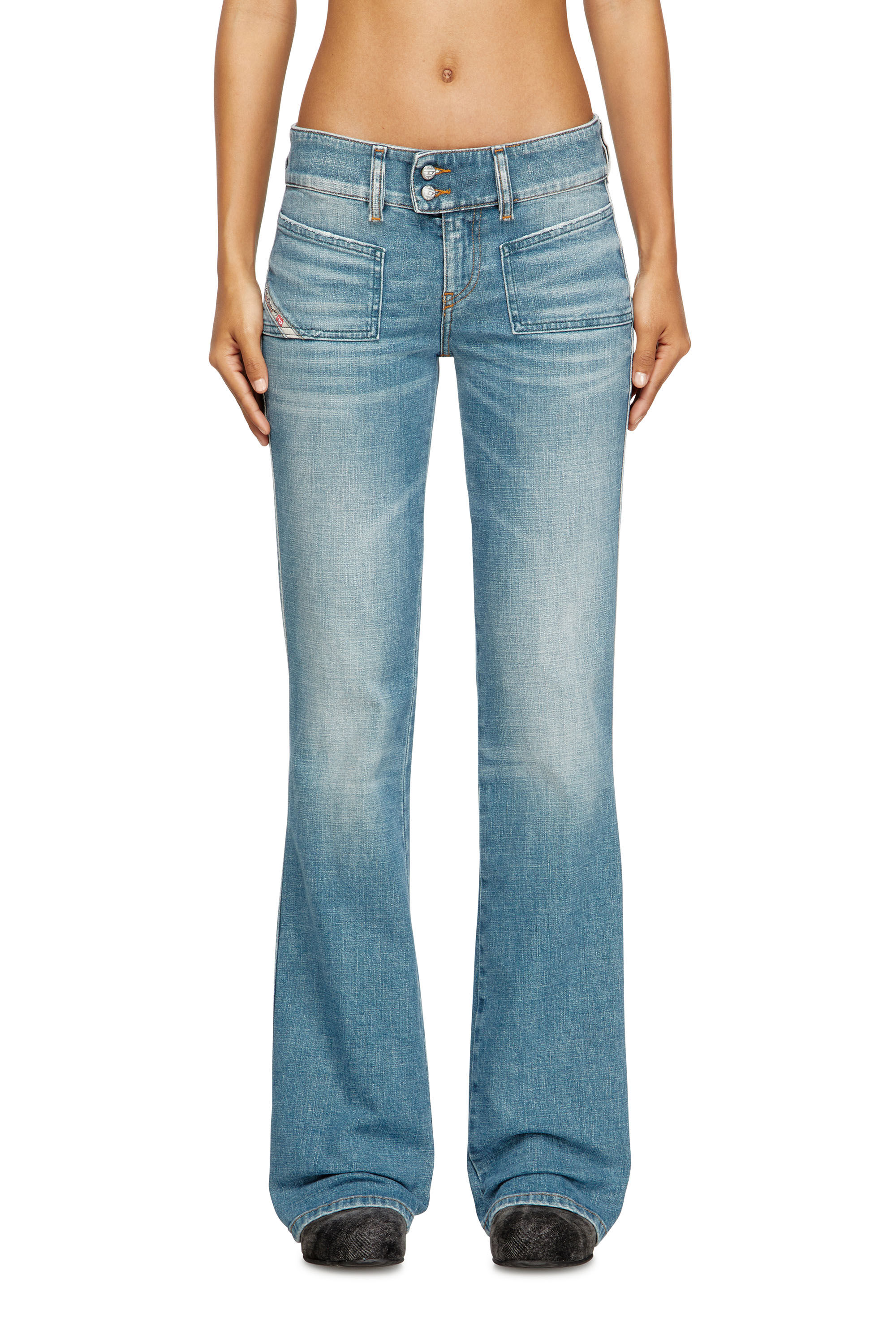 Diesel - Damen Bootcut Jeans D-Hush 09M58, Mittelblau - 3