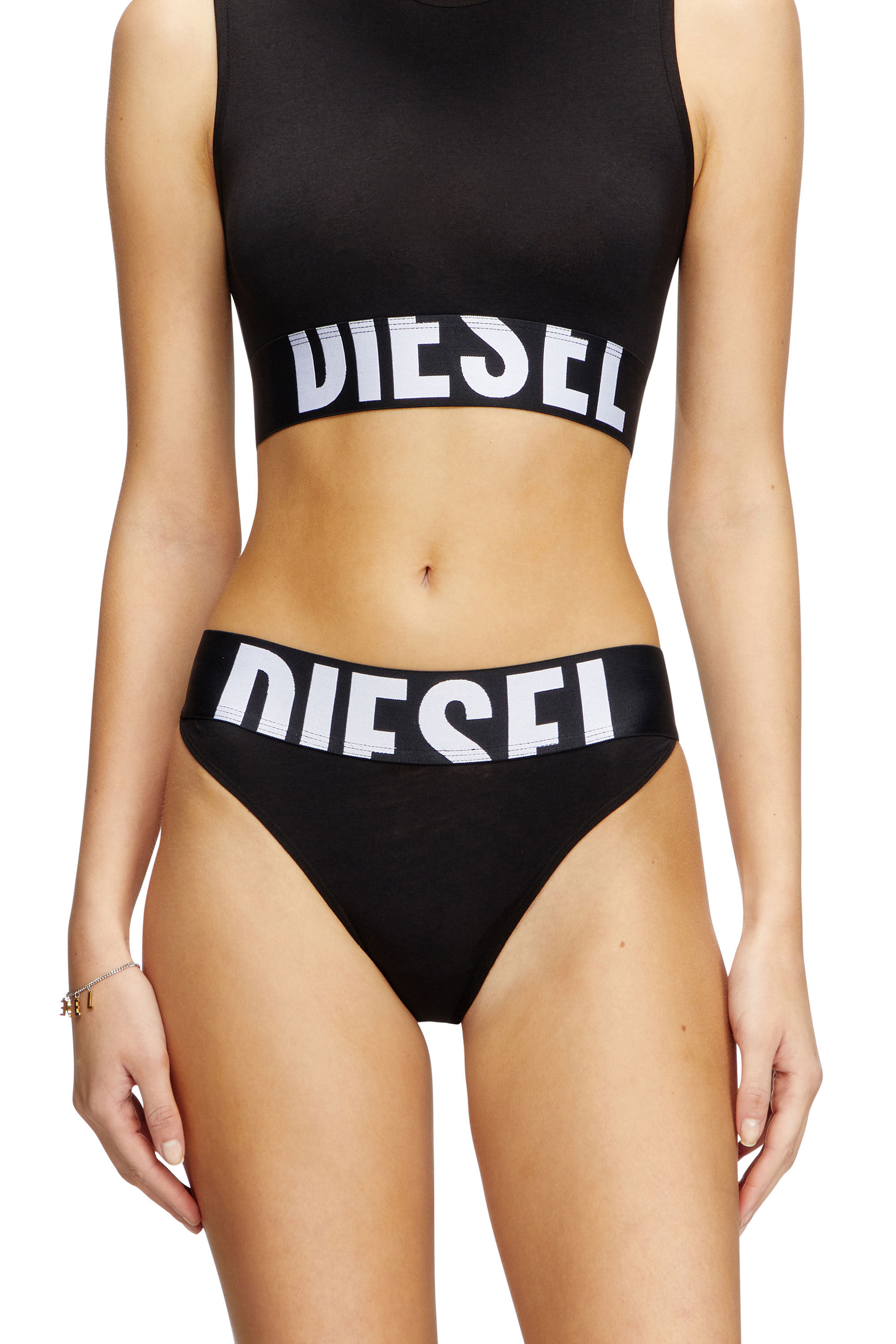 Diesel - LOLA-D-POP-3PACK, Damen Slips mit Cut-off-Logo im Dreierpack in Schwarz - 3