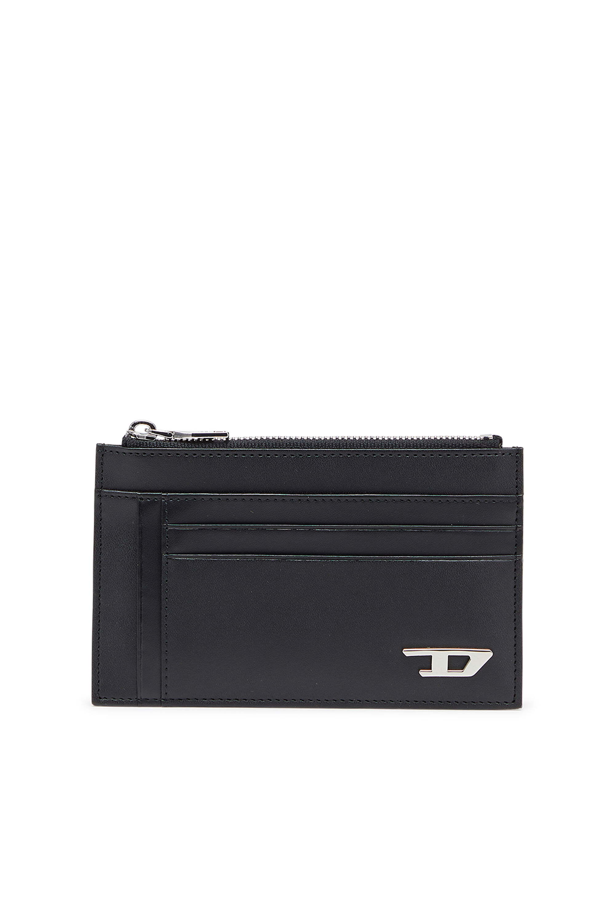 Diesel - D-LOGO 2.0 CARD CASE VI, Herren Kartenetui aus Leder mit zip-fach in Schwarz - 1
