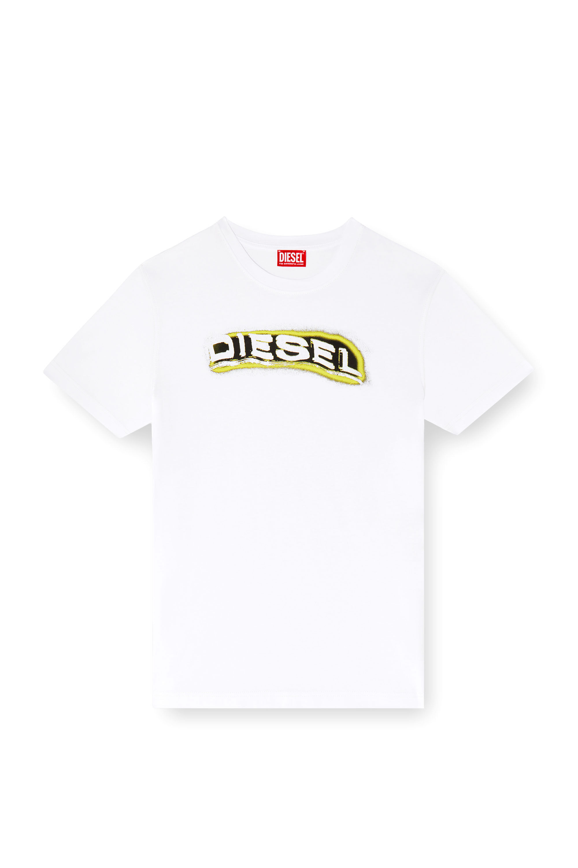 Diesel - T-ADJUST-R4, Herren T-Shirt mit Schaum-Print-Logo in Weiß - 2