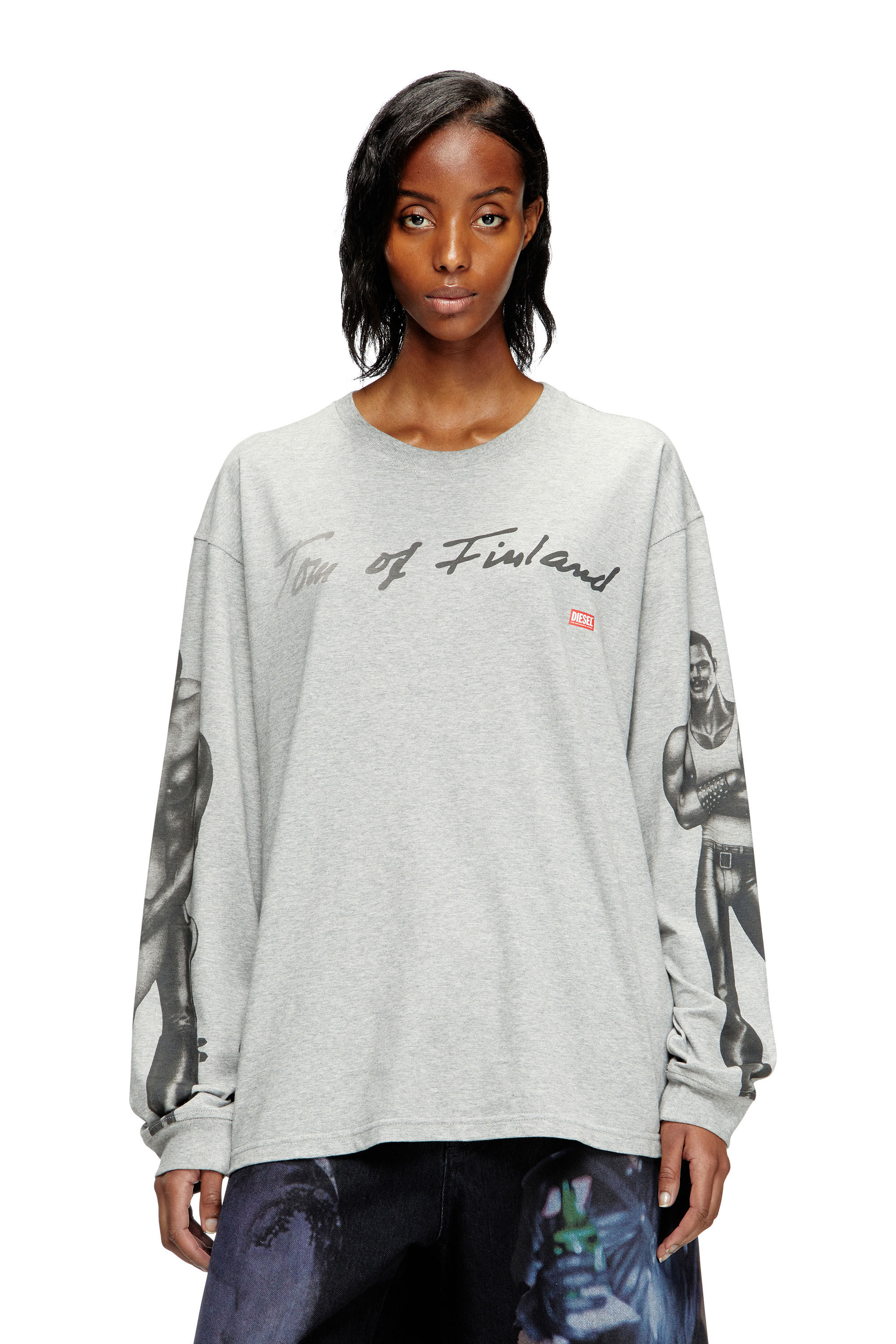 Diesel - PR-T-BOXT-LS-TOM25, Unisex Langarm-T-Shirt mit Grafik-Print in Grau - 5