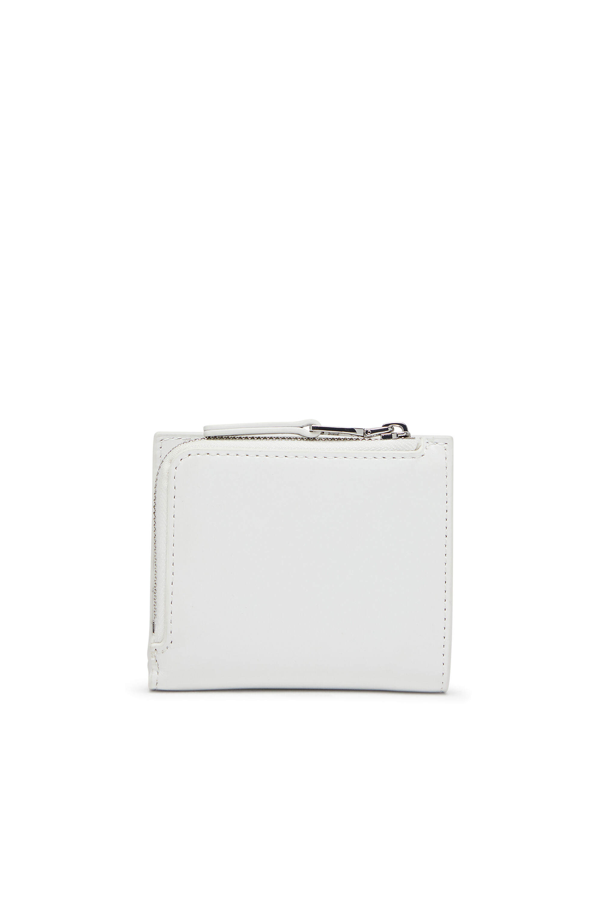 Diesel - 1DR BI FOLD ZIP L, Damen Faltportemonnaie aus Leder in Weiß - 2