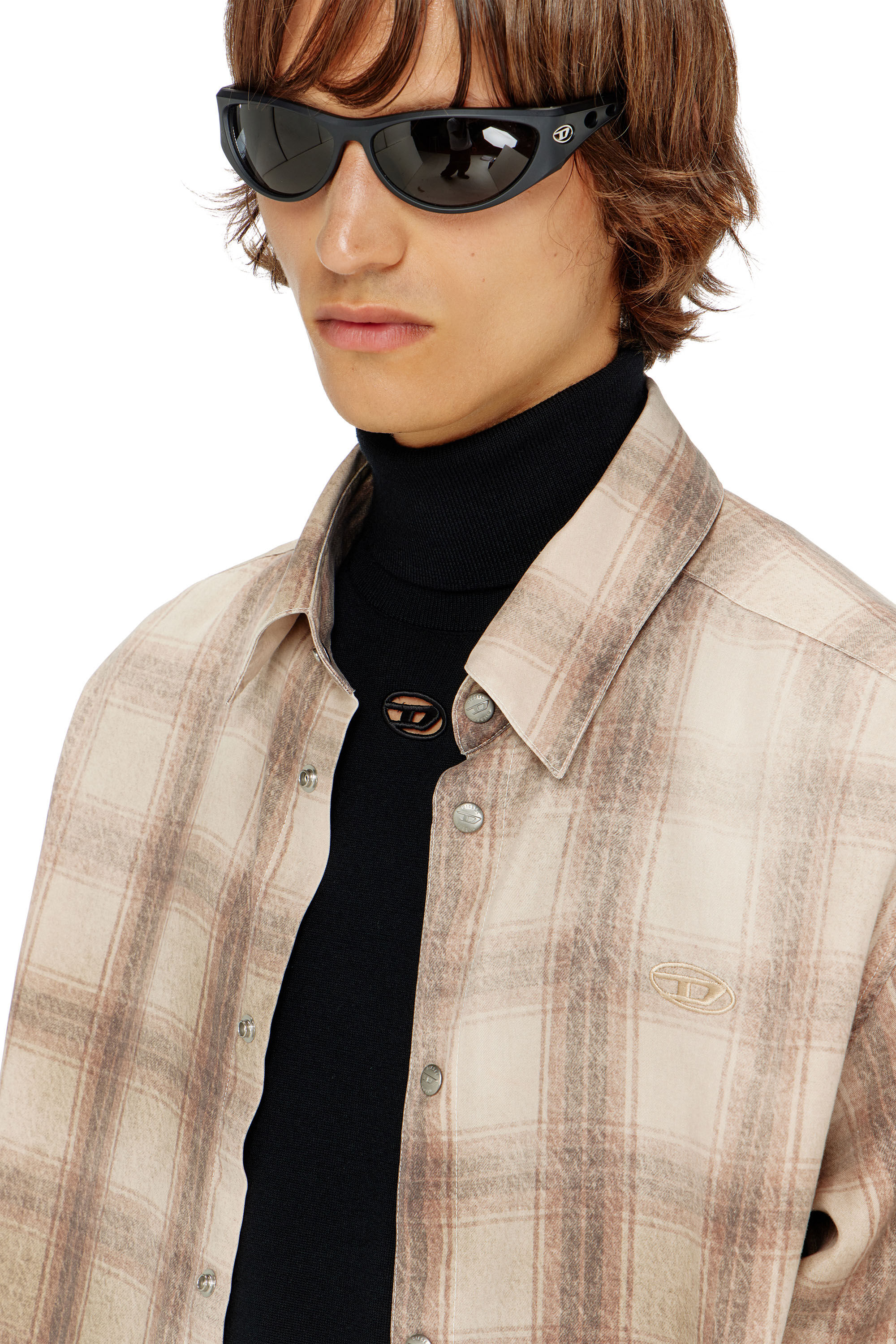 Diesel - K-VARTA, Herren Rollkragenpullover aus Wolle mit Cutout-Logo in Schwarz - 5