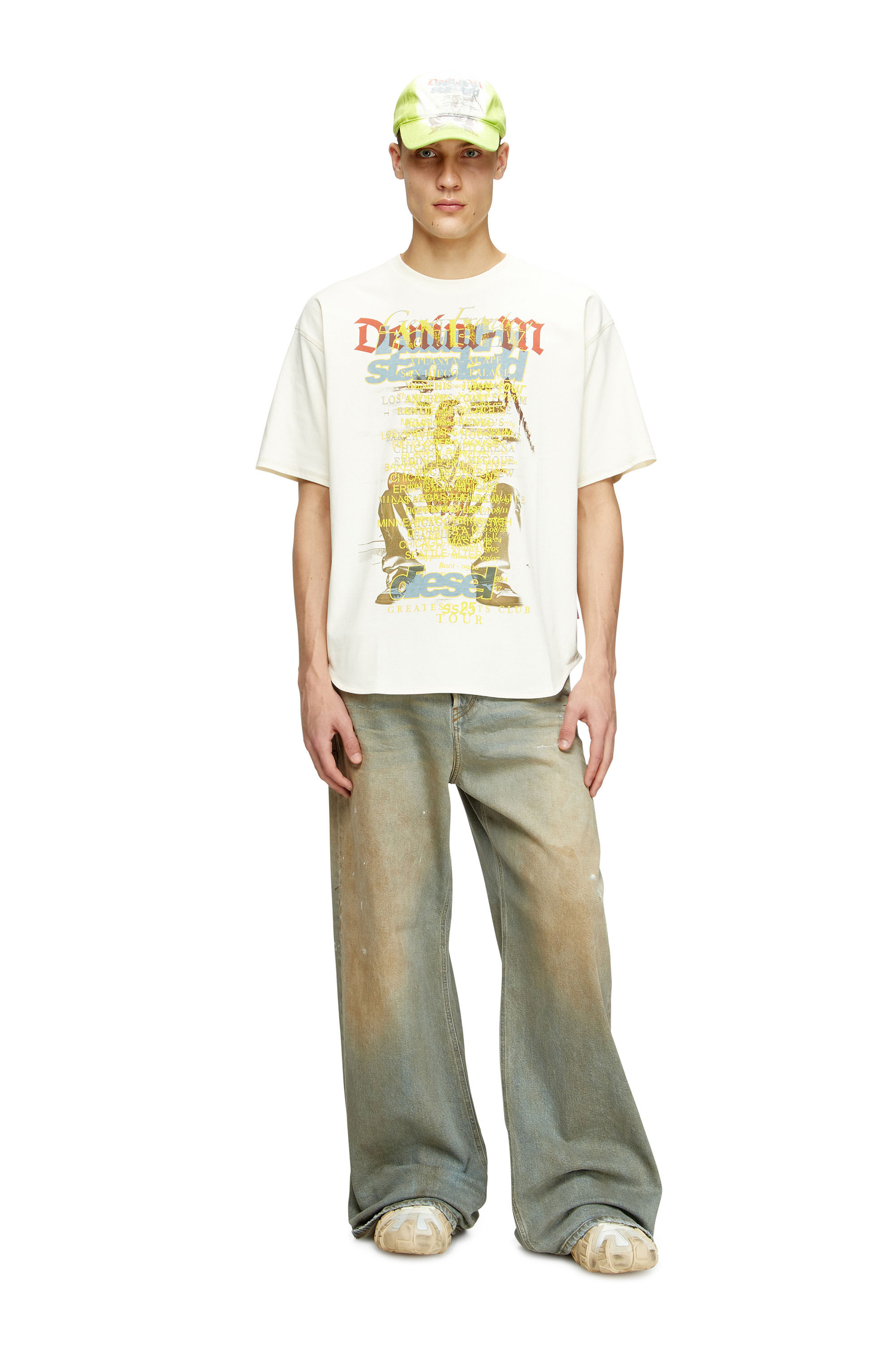 Diesel - T-BIX-AA, Unisex T-Shirt mit Text-Print in Weiß - 1