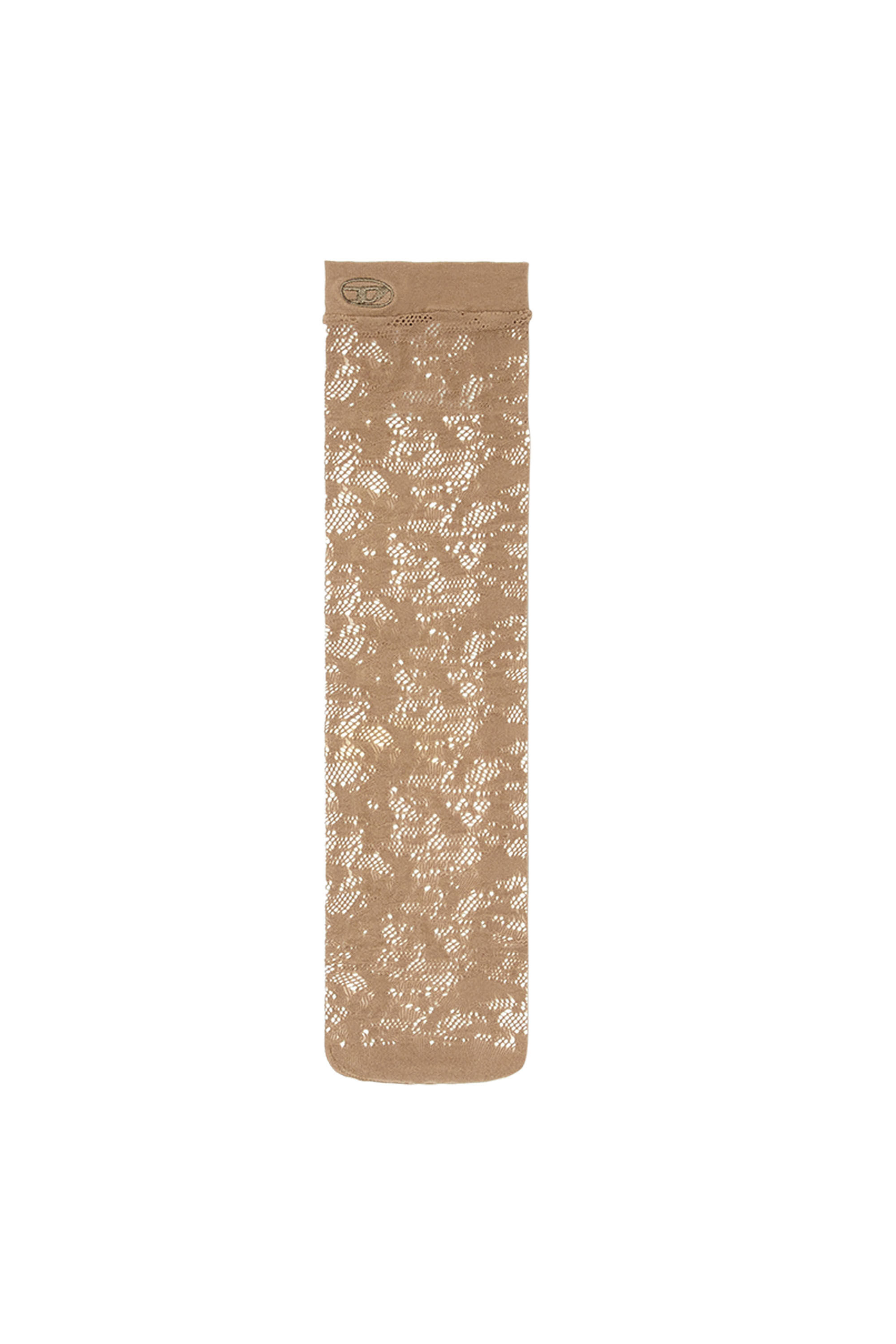 Diesel - SKW-MANTRA, Damen Lange Socken aus Camouflage-Spitze in Hellbraun - 1