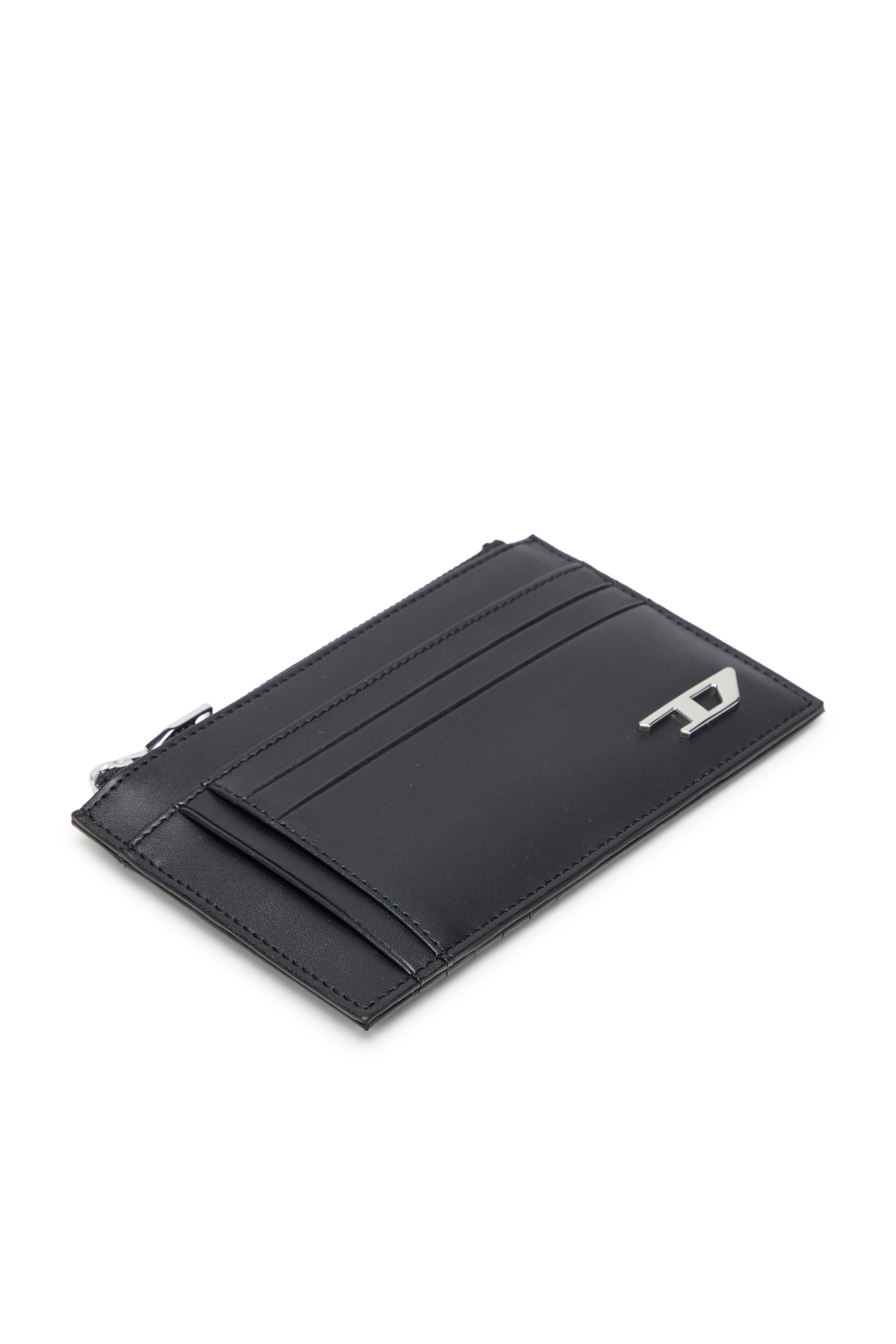Diesel - D-LOGO 2.0 CARD CASE VI, Herren Kartenetui aus Leder mit zip-fach in Schwarz - 4