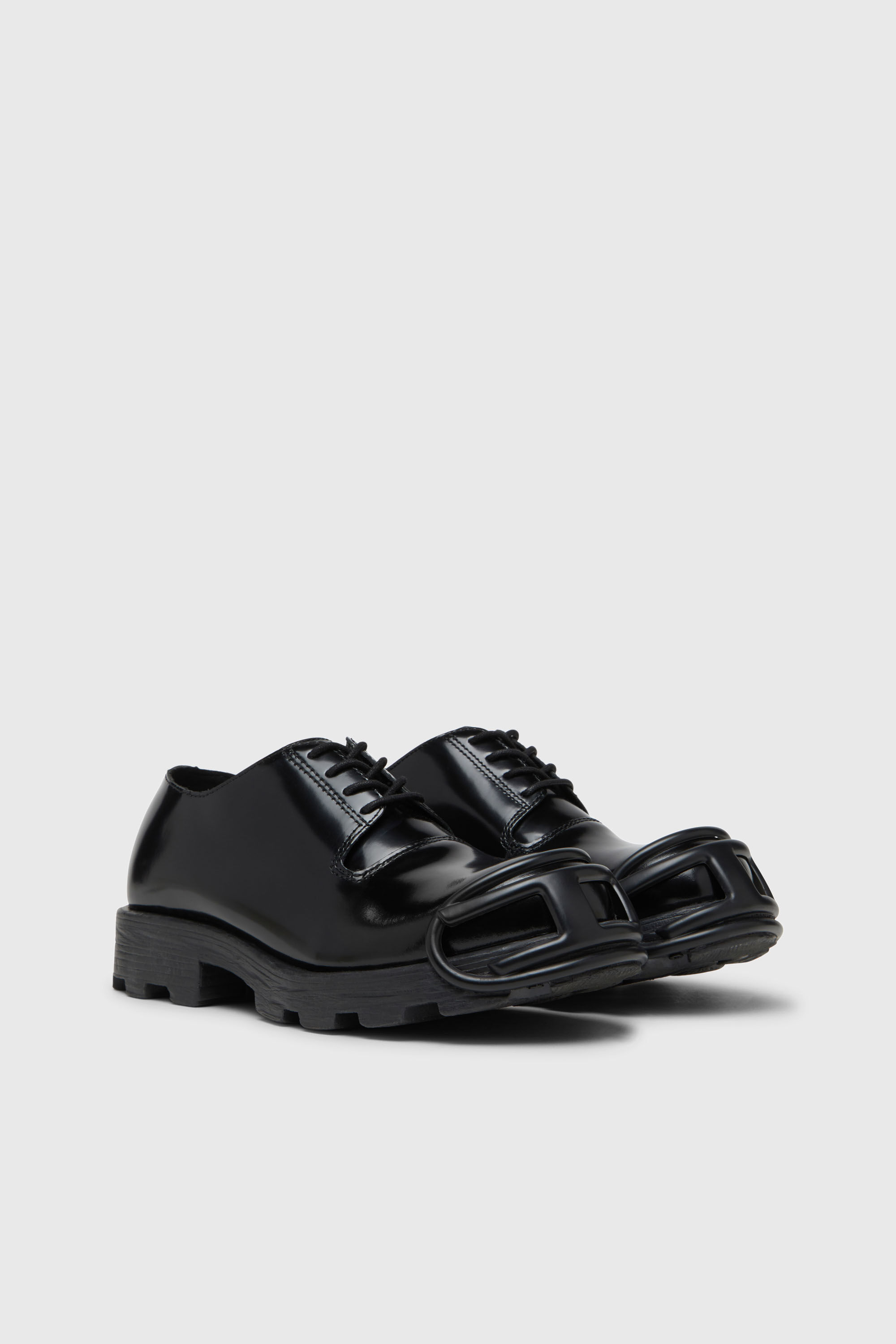 Diesel - D-HAMMER SO D, Herren D-Hammer-Schn&uuml;rschuhe aus Leder mit Oval D-Zehenkappe in Opakes Schwarz - 2