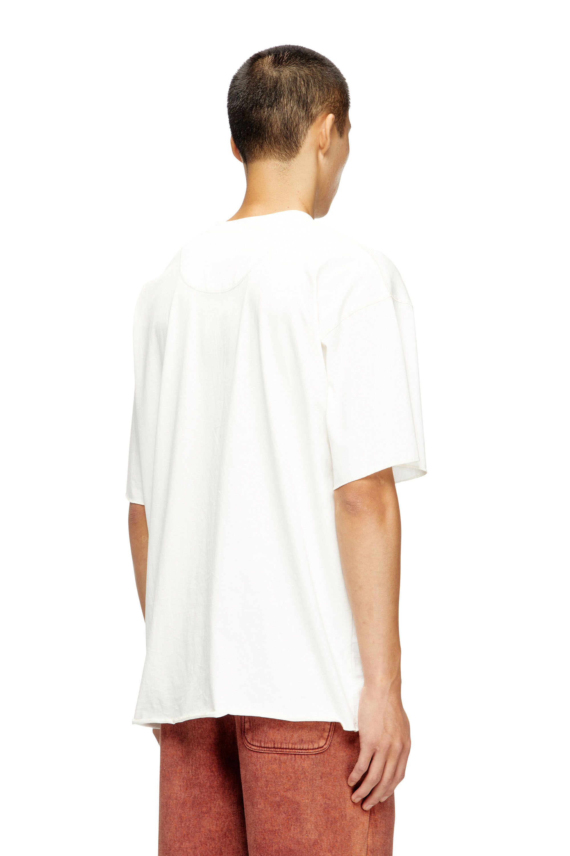 Diesel - T-CRAHOR-BOXT-T1, Herren Baumwoll-T-Shirt mit Mikrostickerei in Weiß - 4