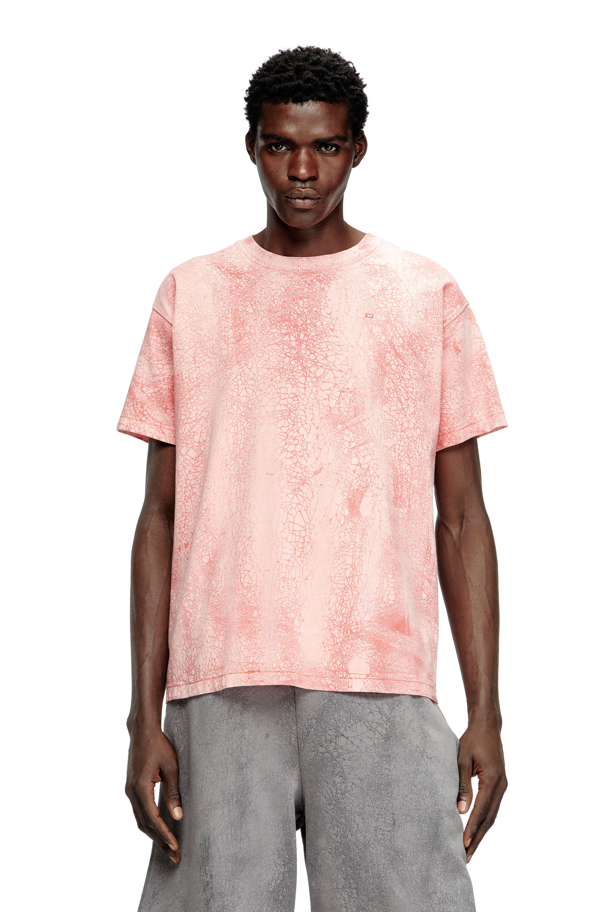 Diesel - T-NORM-T8, Herren T-Shirt aus gewachstem Jersey in Rosa - 3
