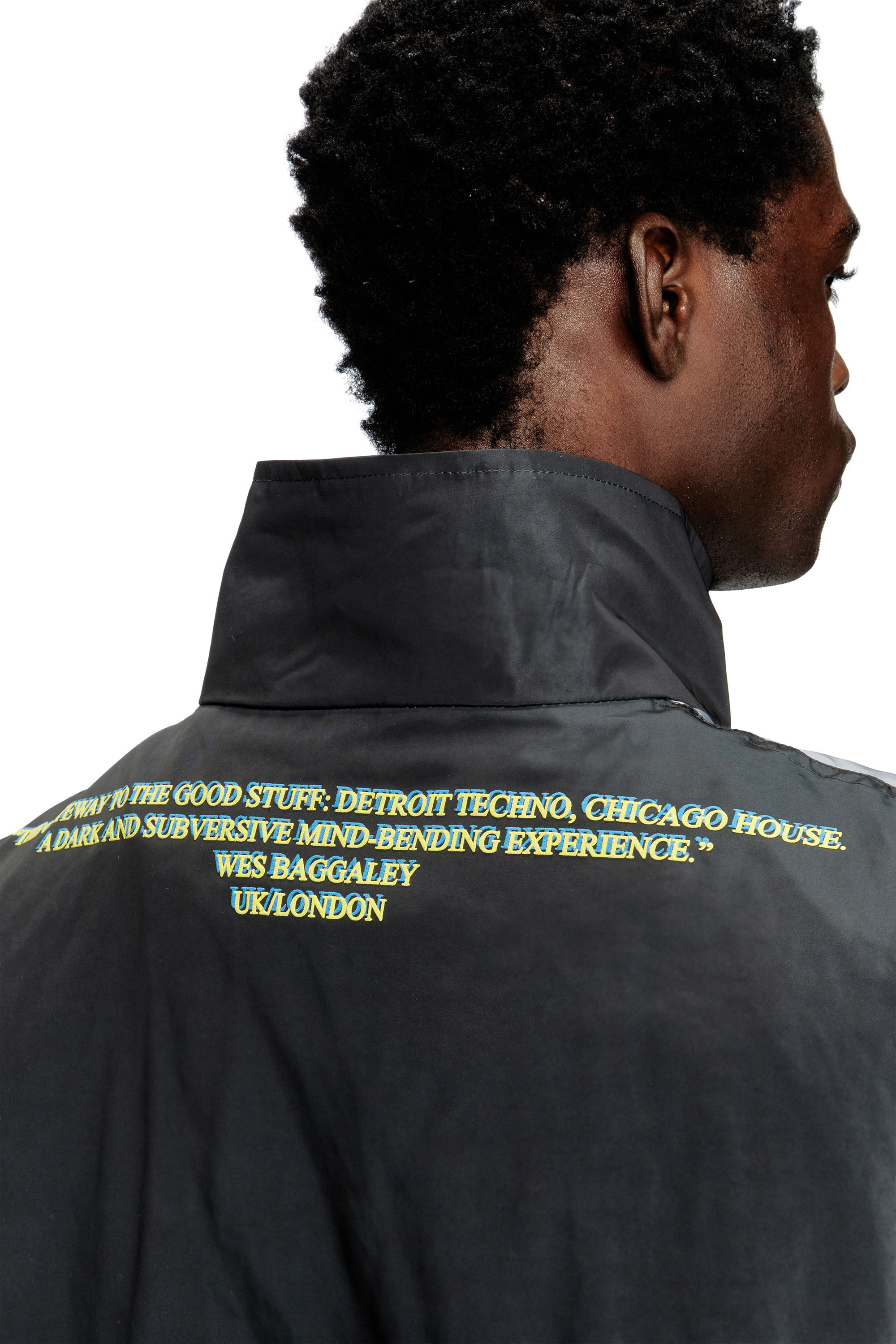 Diesel - J-ERIK, Unisex Tech-Jacke aus Jersey mit Text-Print in Schwarz - 5