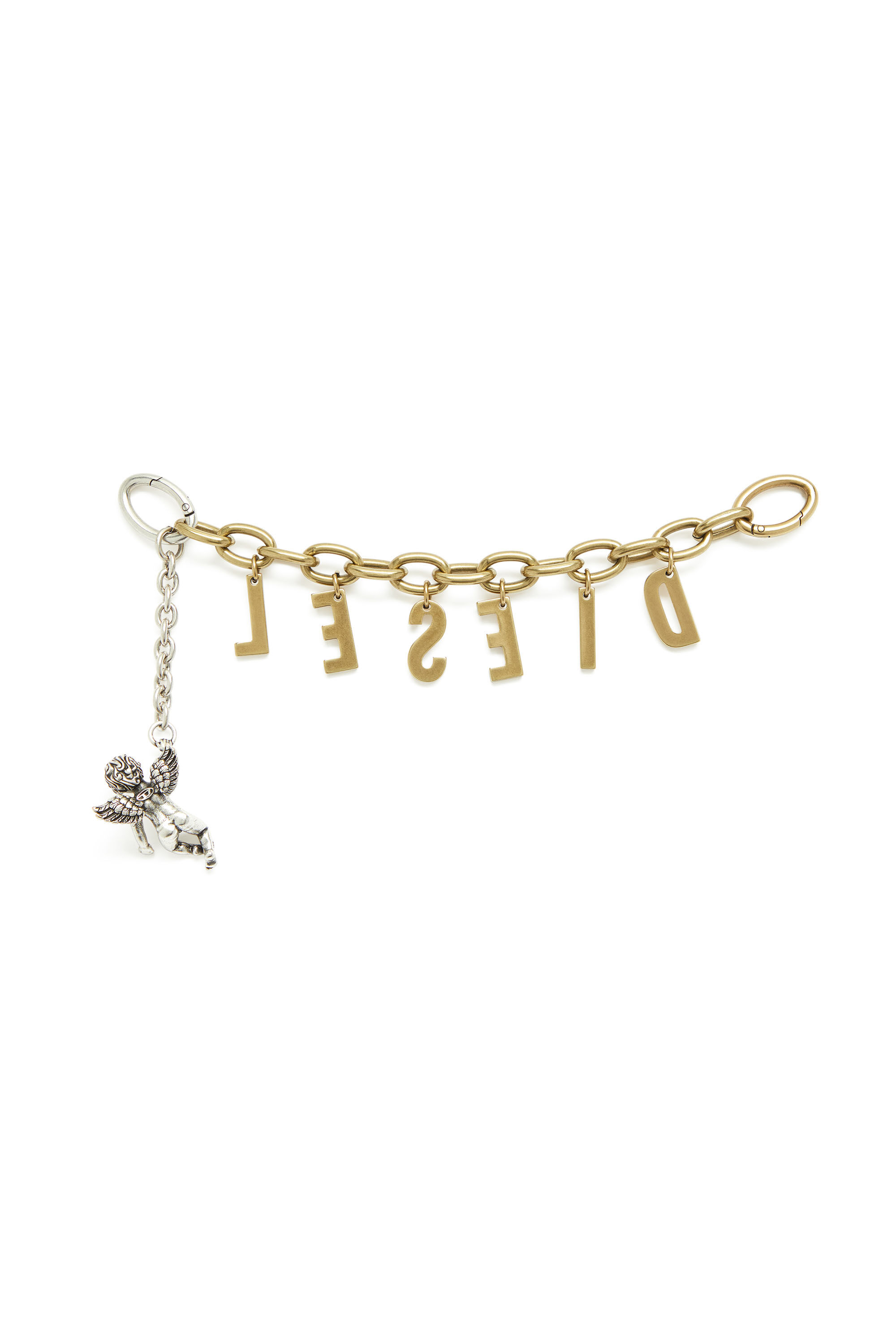 Diesel - CHAIN-D III S, Damen Metallbuchstaben-Anh&auml;nger mit Engelmotiv in Gold - 2