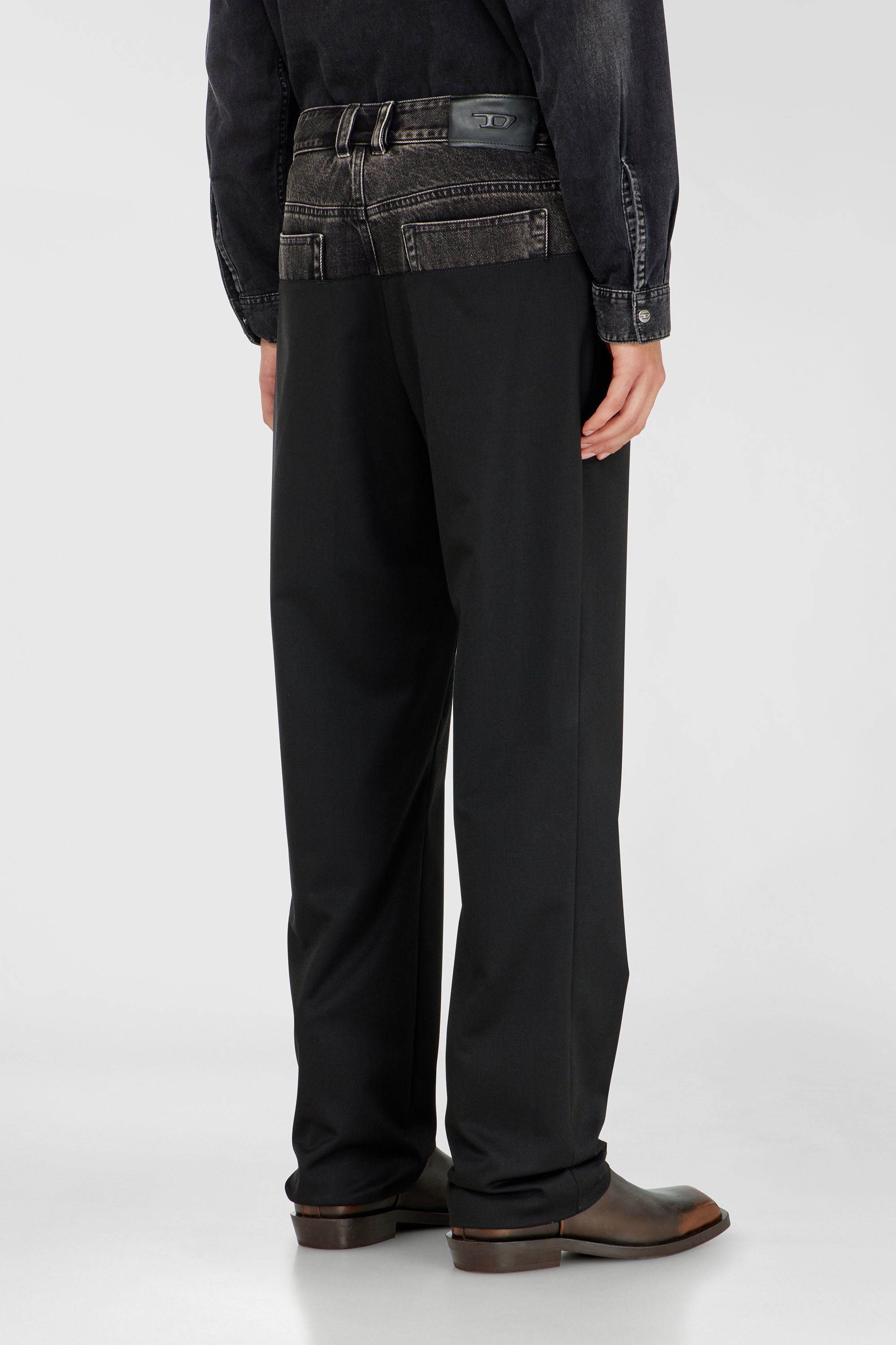 Diesel - P-LOGAN, Herren Hose mit Denim- und Tailoring-Elementen in Schwarz - 4