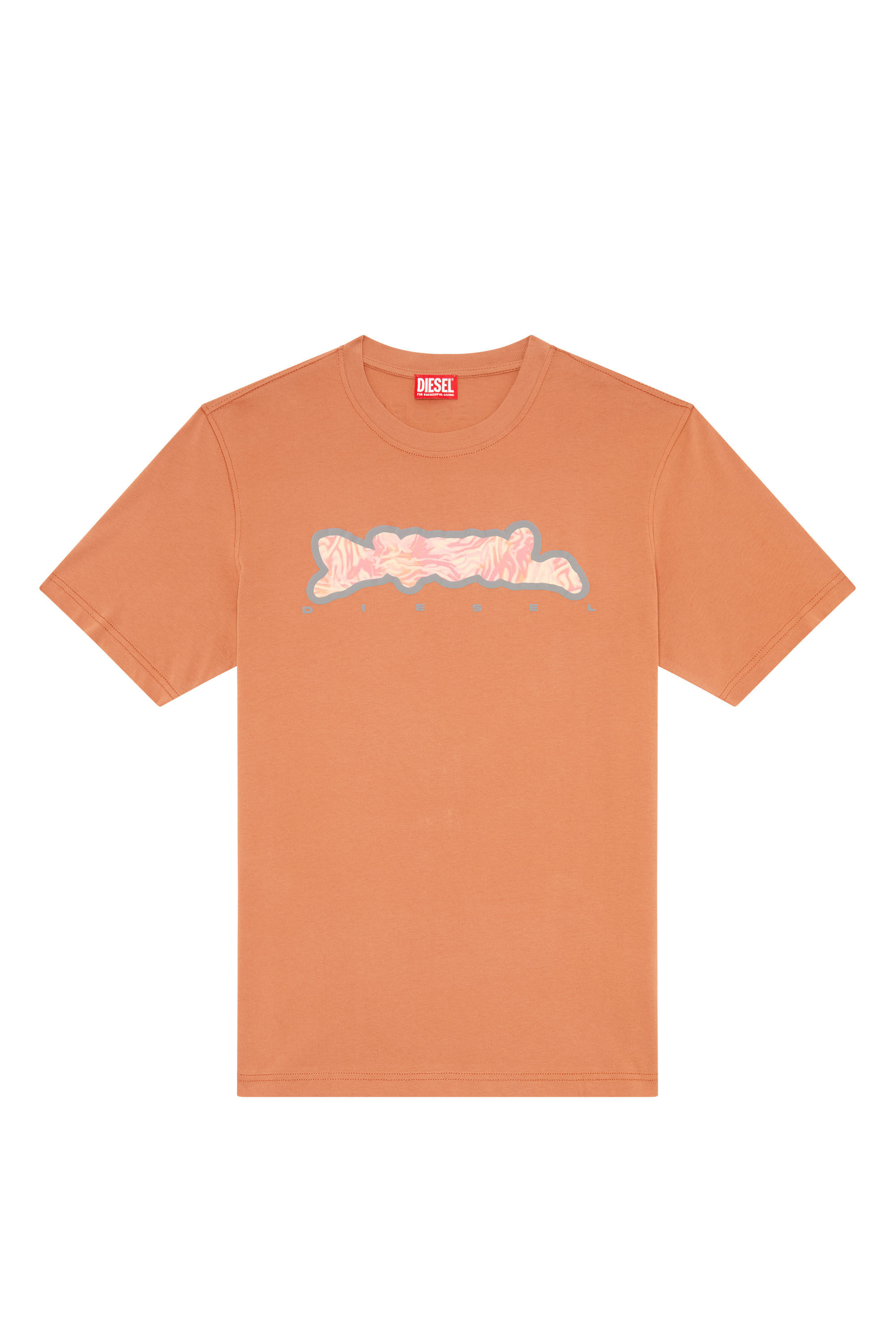 Diesel - T-JUST-N16, Man T-shirt with zebra-camo motif in Orange - Image 1