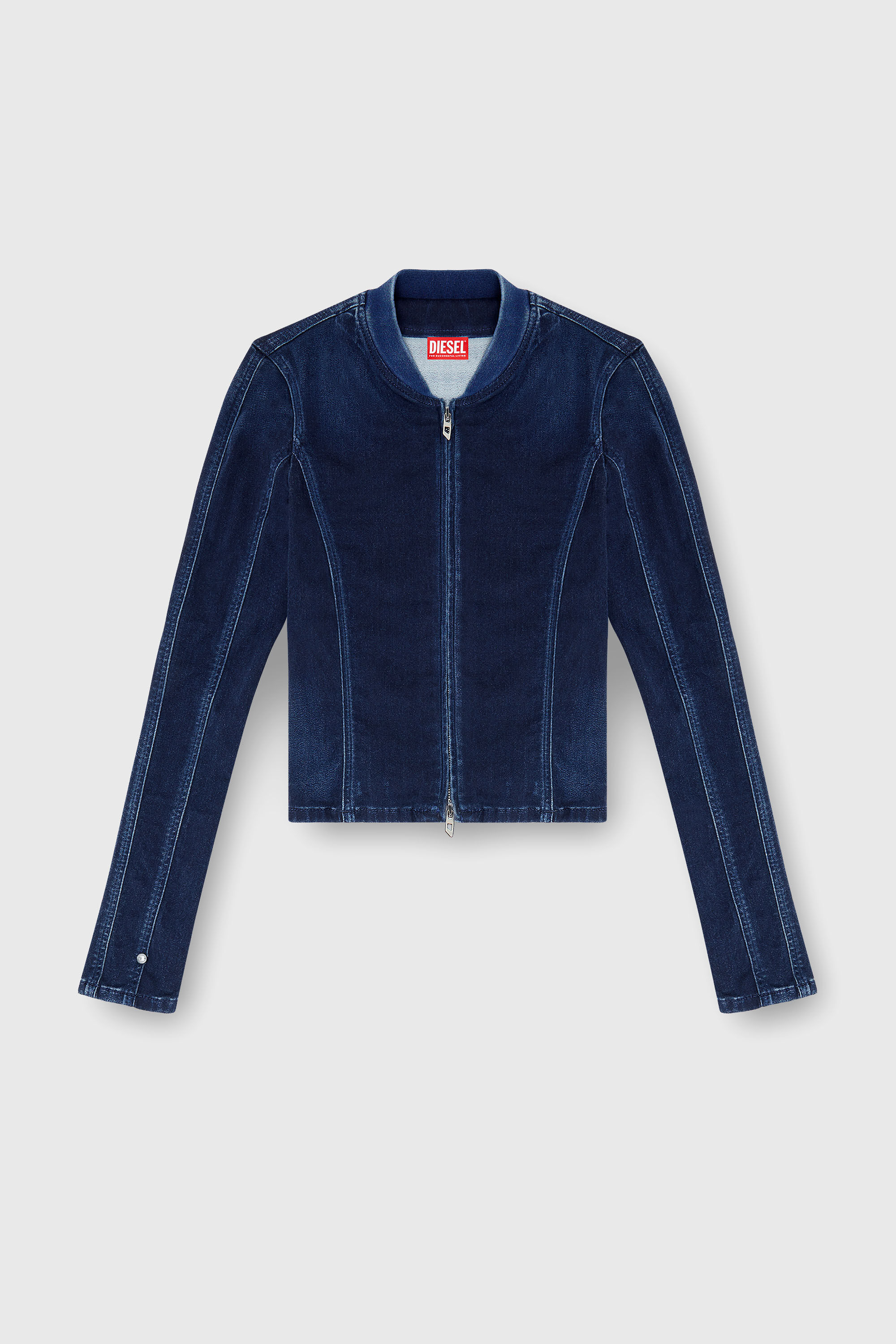 Diesel - DE-GARY-D JOGG, Damen Cropped jacket aus JoggJeans in Dunkelblau - 2