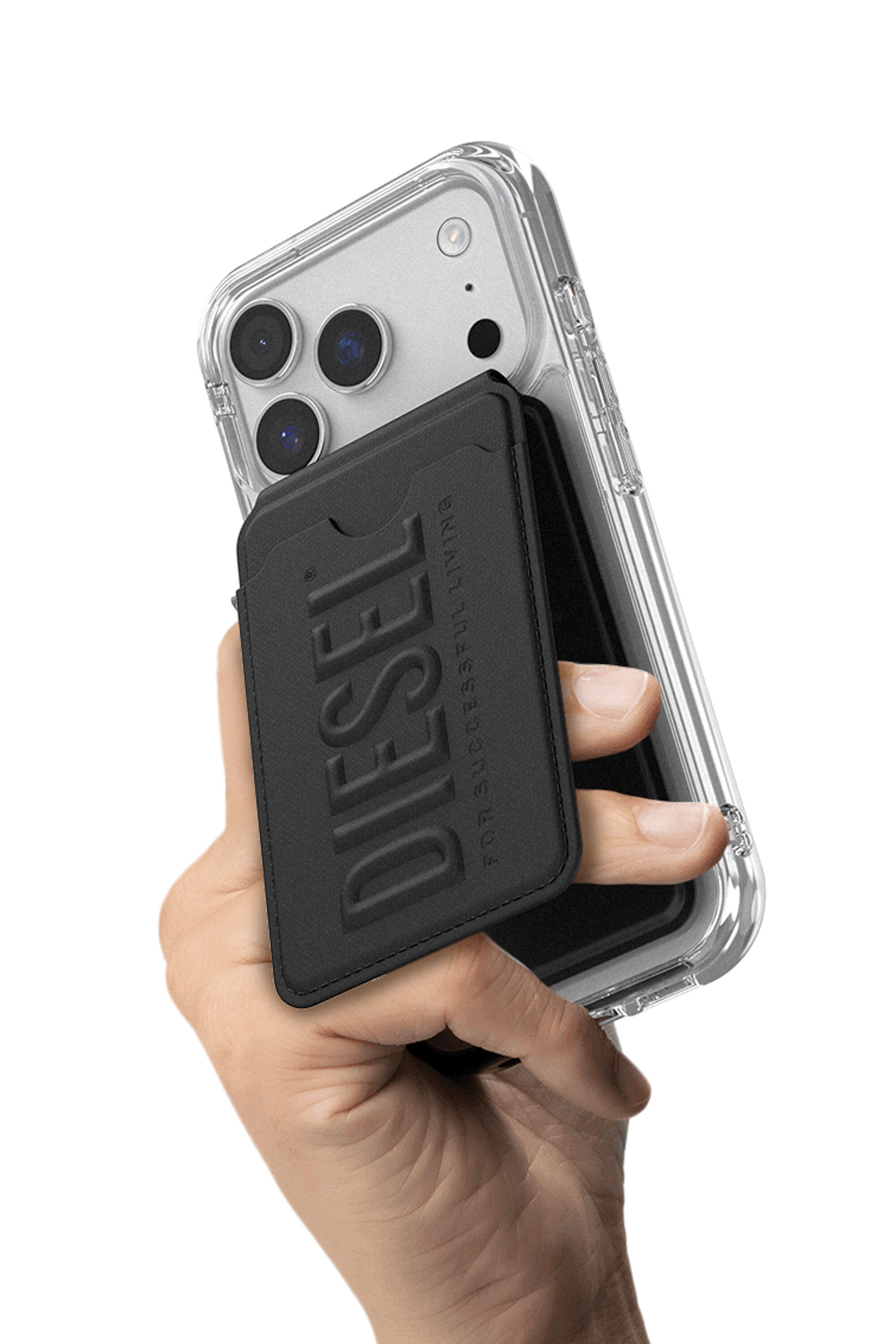 Women's 3D Biscotto magsafe cardholder stand | Black | Diesel