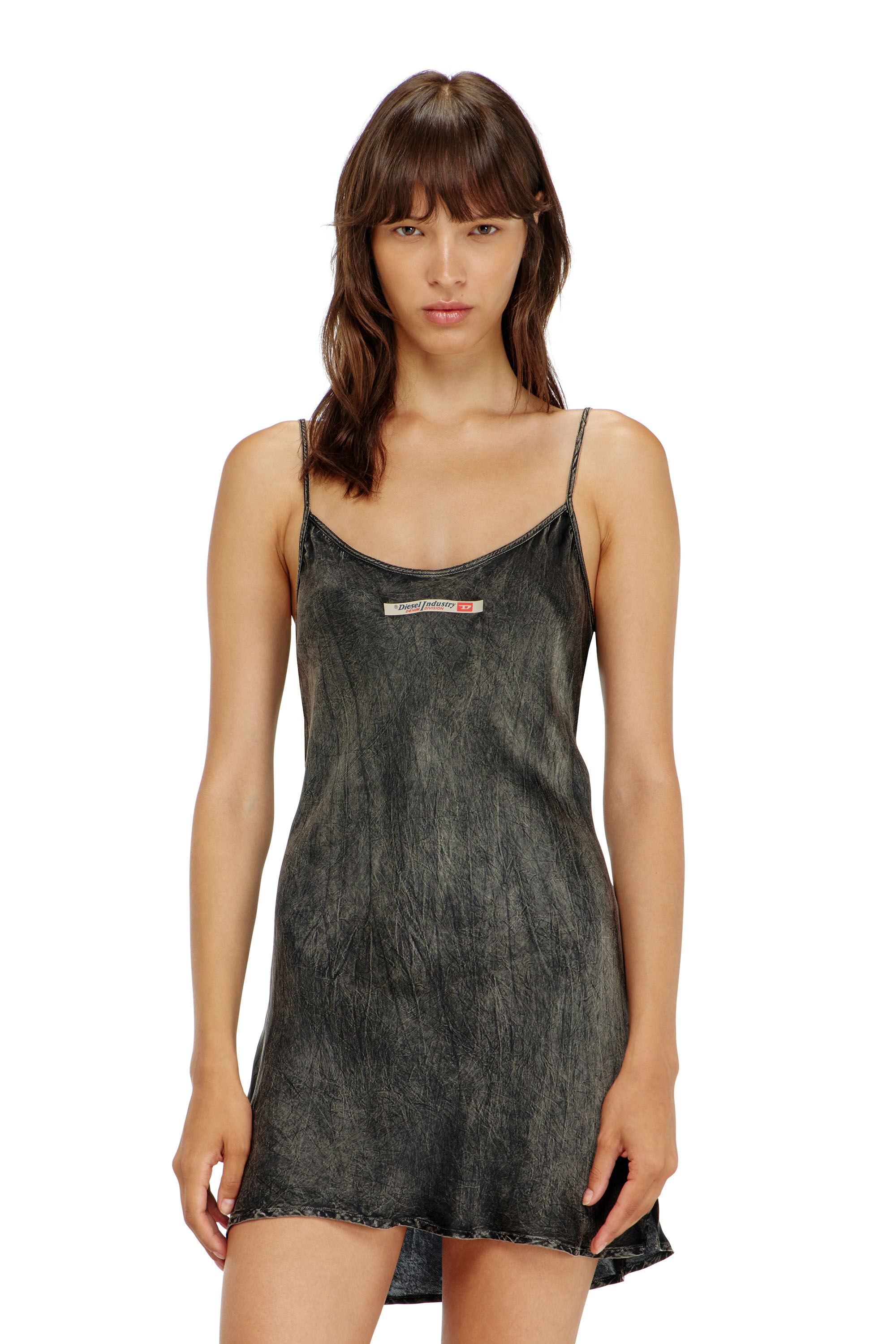 Diesel - CASSIDY-DNM, Damen Tr&auml;gerkleid aus Viskose mit Spaghettitr&auml;gern in null - 3