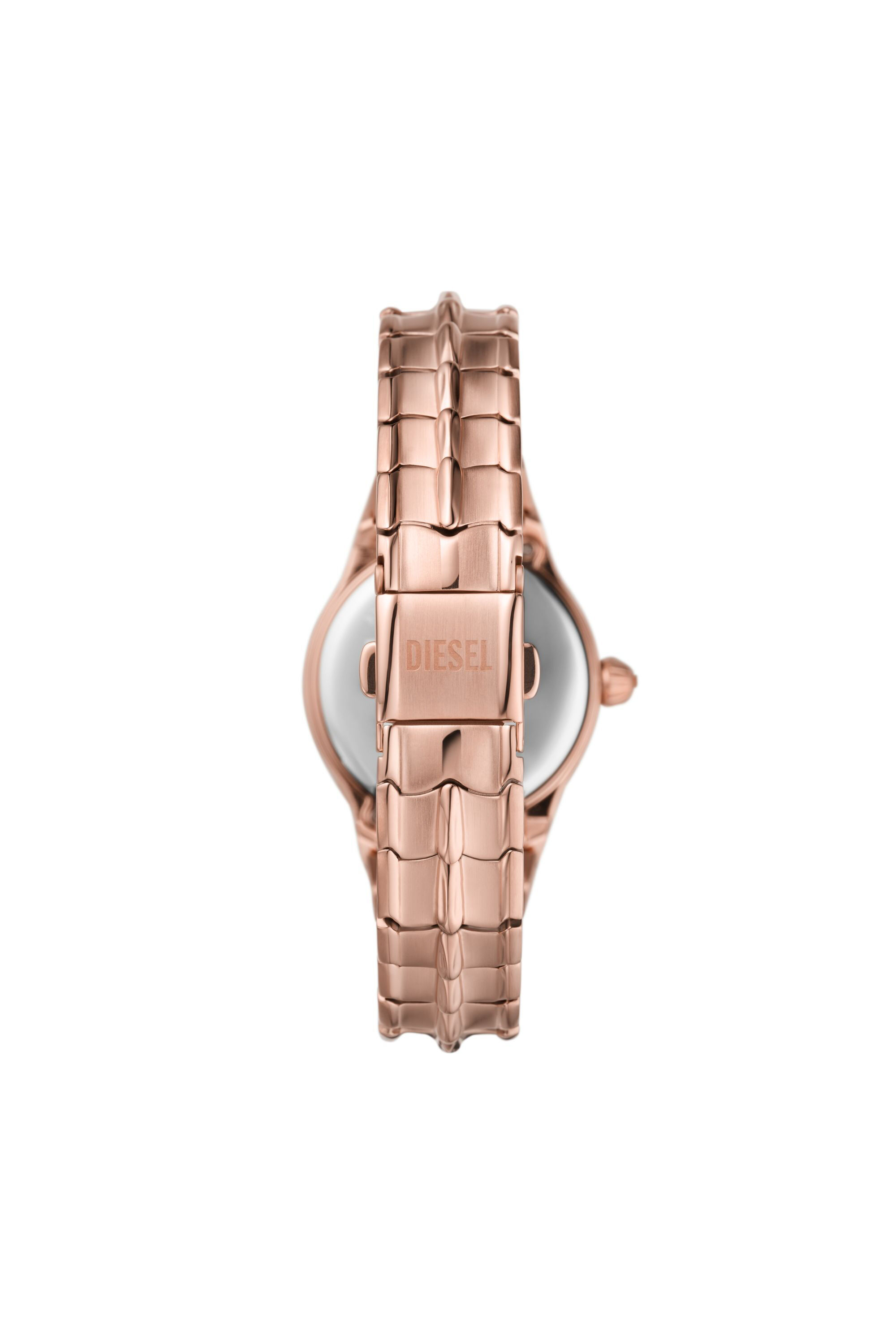 Diesel - DZ5604, Damen Vert Armbanduhr aus roségoldenem Edelstahl mit drei Zeigern in Rosa - 2