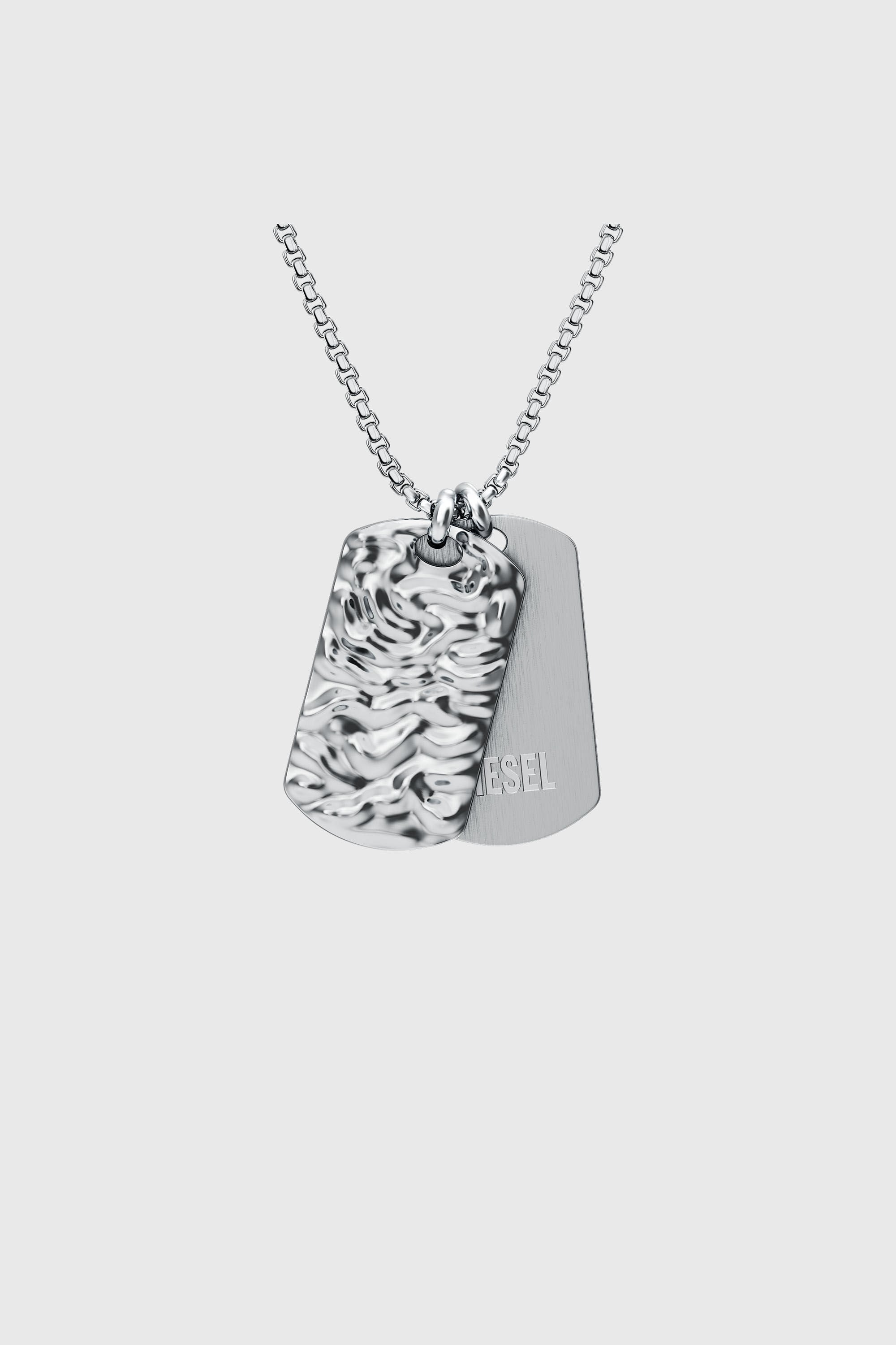 Diesel - DX1735040, Unisex Dog-Tag-Halskette aus Edelstahl in Silber - 2