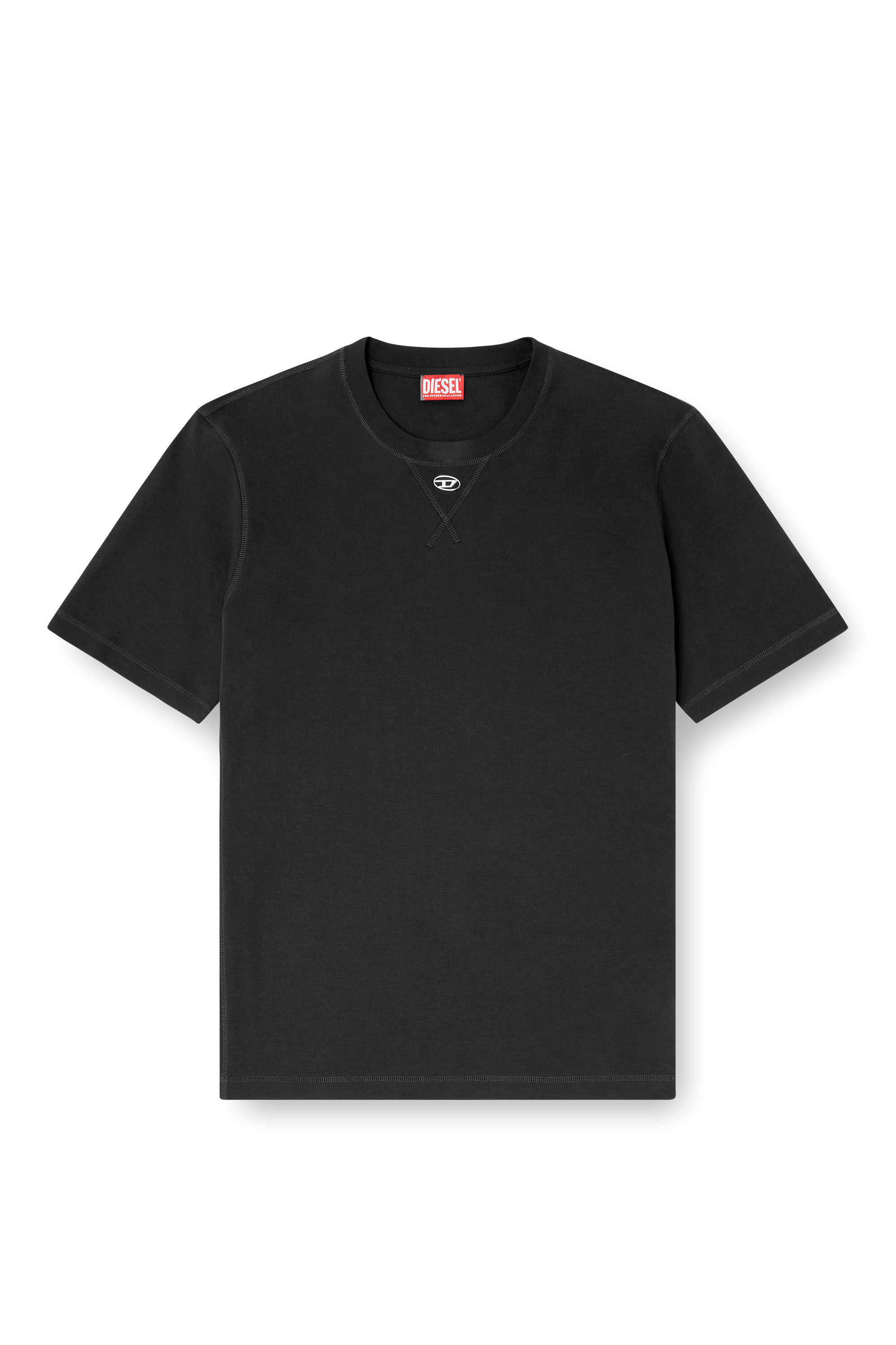 Diesel - T-MADJUST-TR, Herren Regul&auml;res T-Shirt mit Rundhalsausschnitt und ovalem D in Dunkelgrau - 2