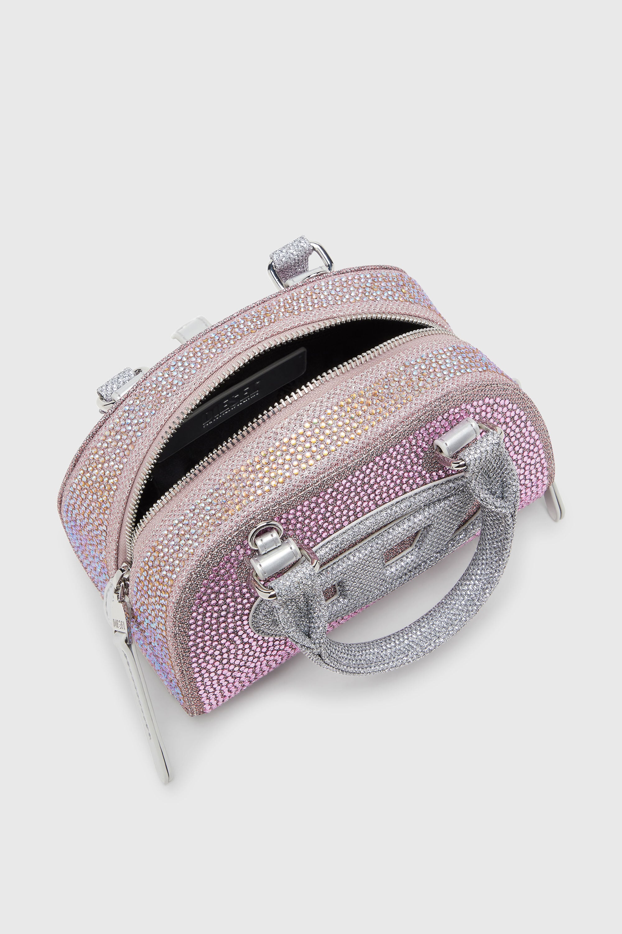 Diesel - 1DR DOME CROSSBODY, Damen 1DR Dome - Kleine-Crossbody-Bag aus Crystal Lurex in Rosa - 5