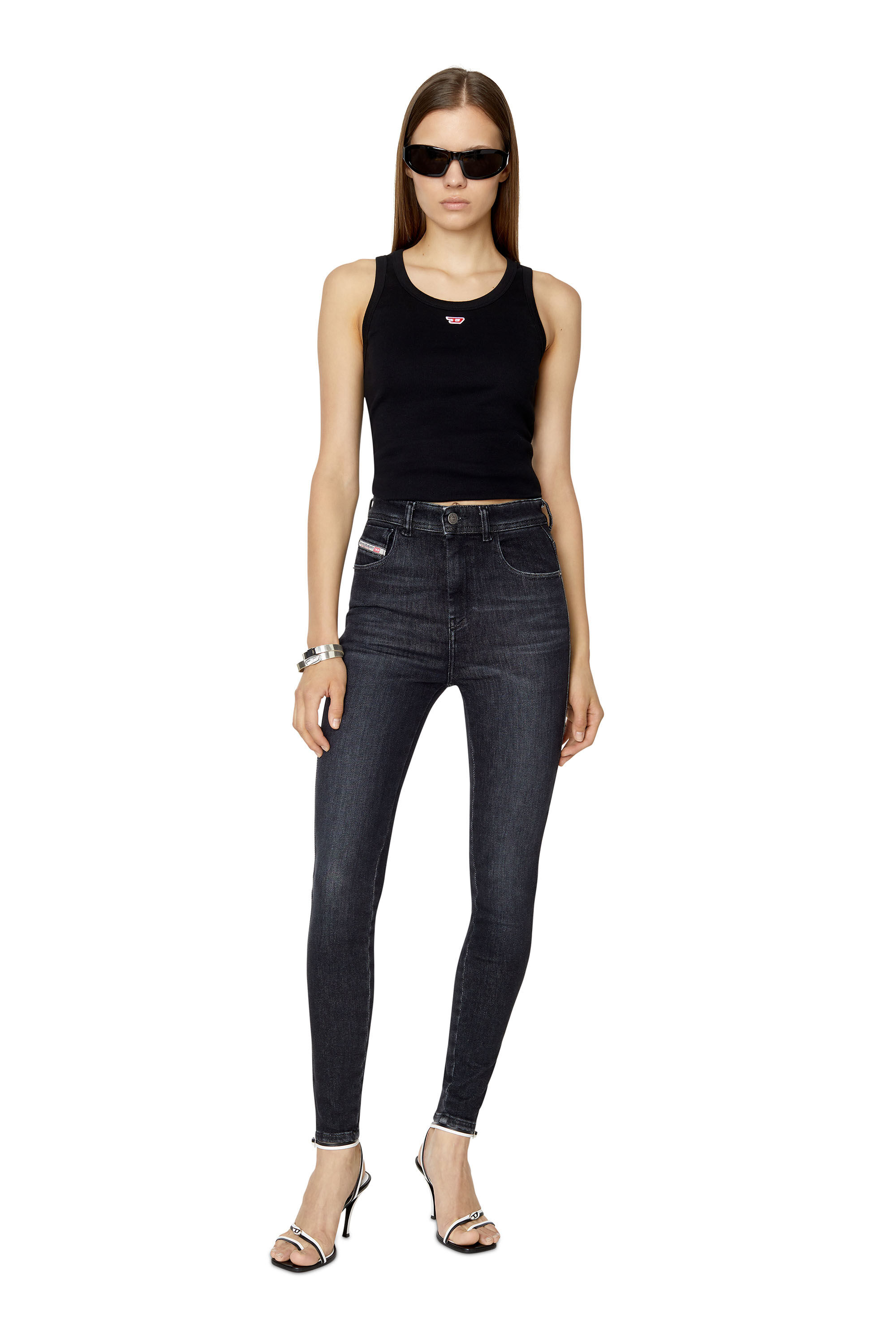 Diesel - Super skinny Jeans 1984 Slandy-High 09D96, Black/Dark grey - Image 1