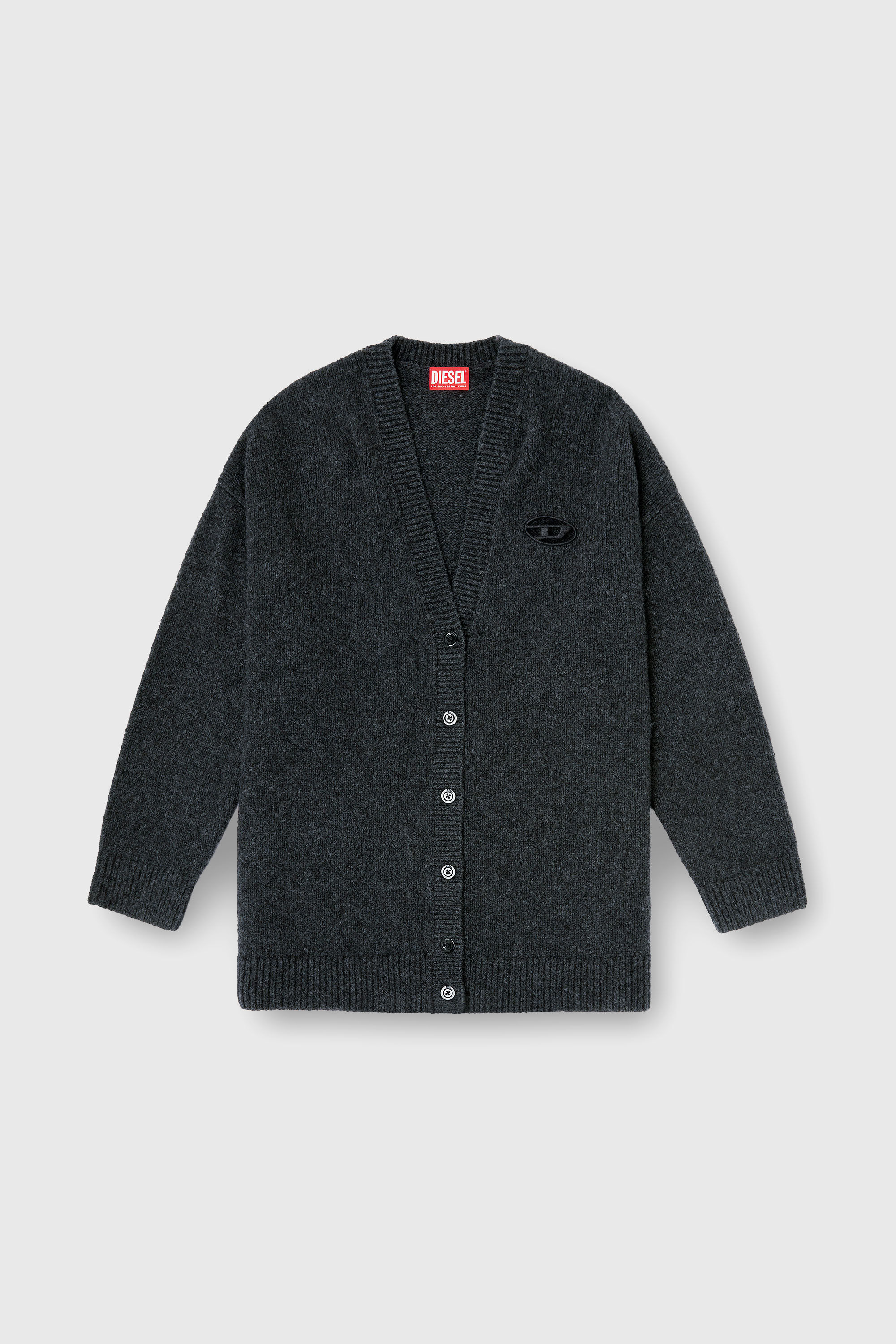 Diesel - M-AREELA, Damen Cardigan aus Woll- und Alpakamischung in Schwarz/Grau - 2