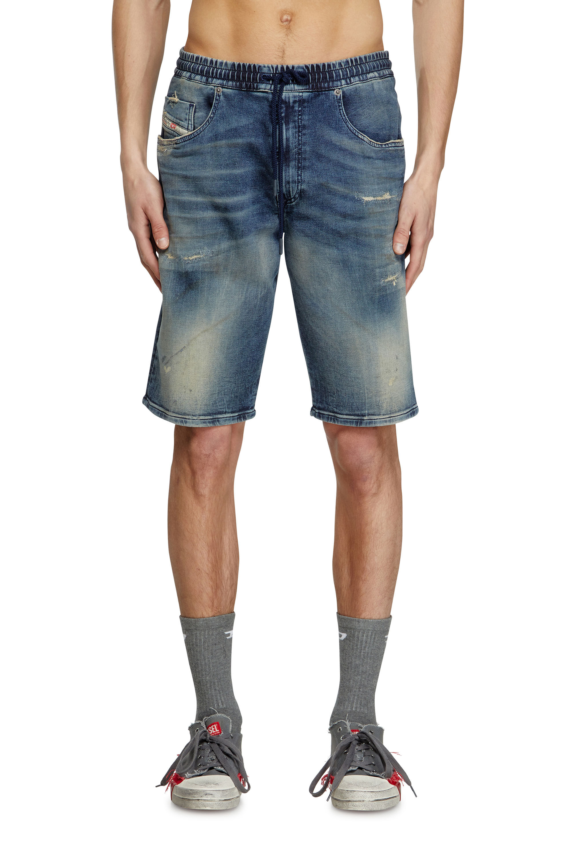Diesel - 2033 D-KROOLEY-SHORT JOGG, Herren Chinoshorts aus JoggJeans in Dunkelblau - 3