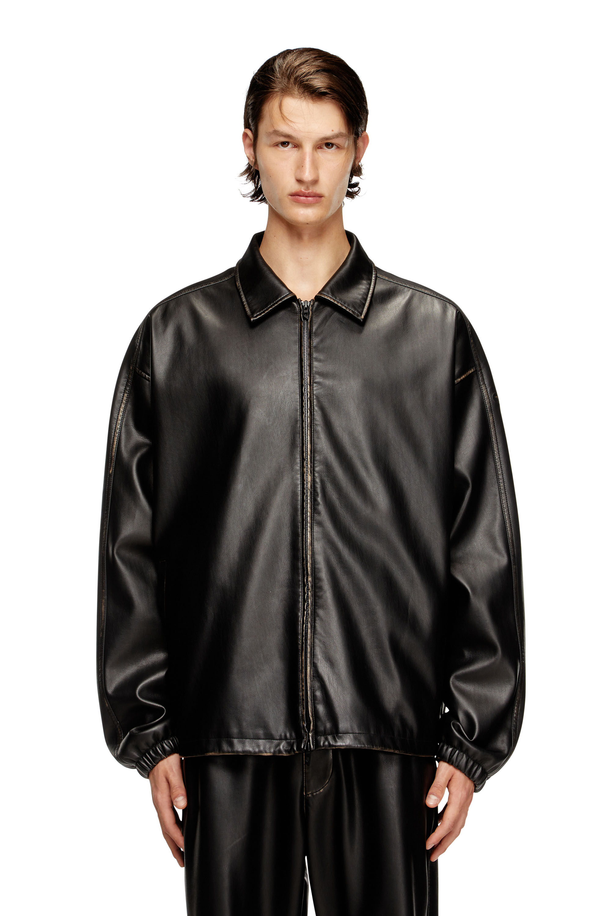 Diesel - J-AKE, Unisex Jacke aus behandeltem technischem Gewebe in Schwarz - 3