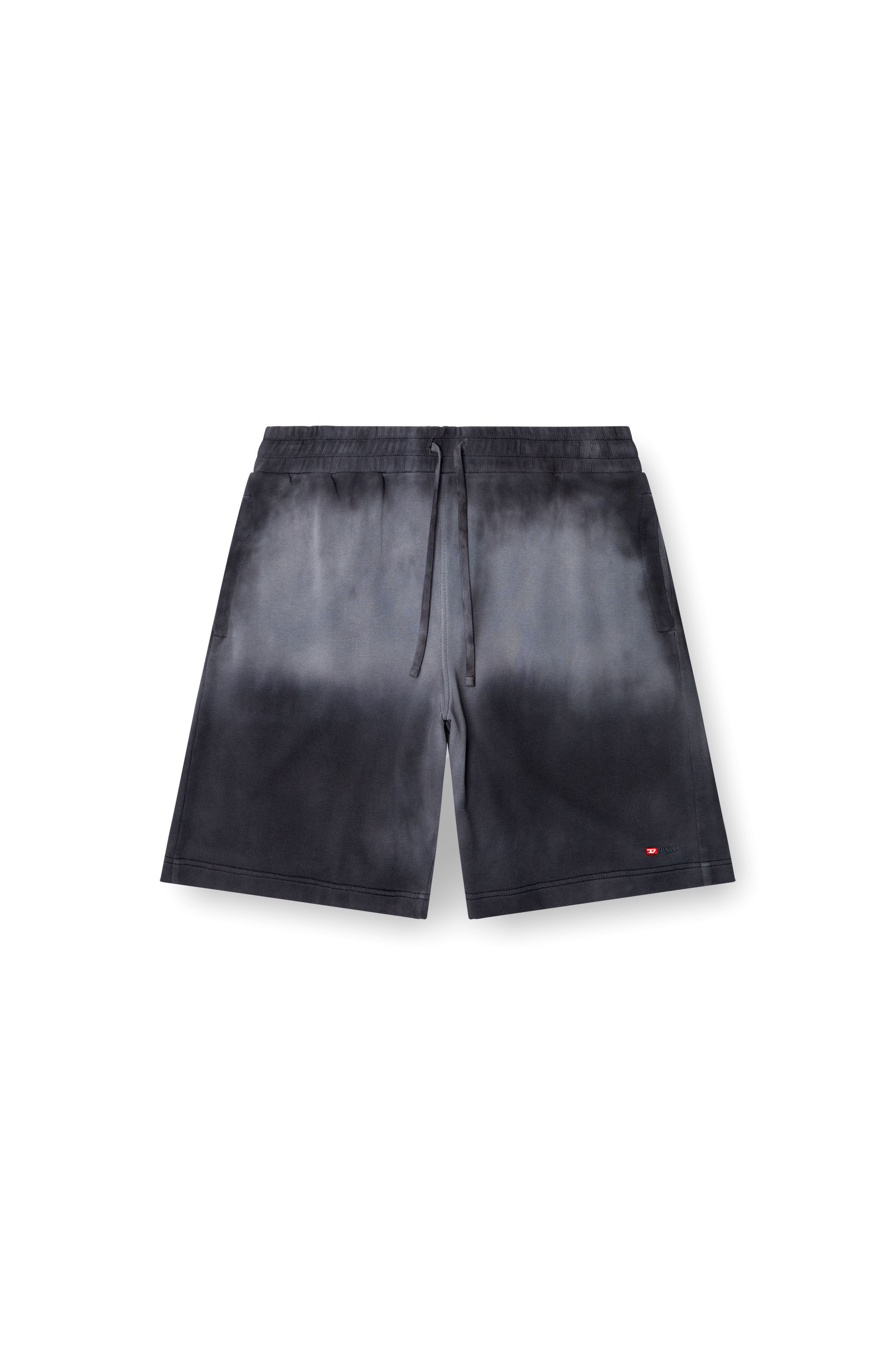 Diesel - P-CROWNE-R1, Herren Verblasste Sweatshorts mit Mikro-Logo in Schwarz - 2