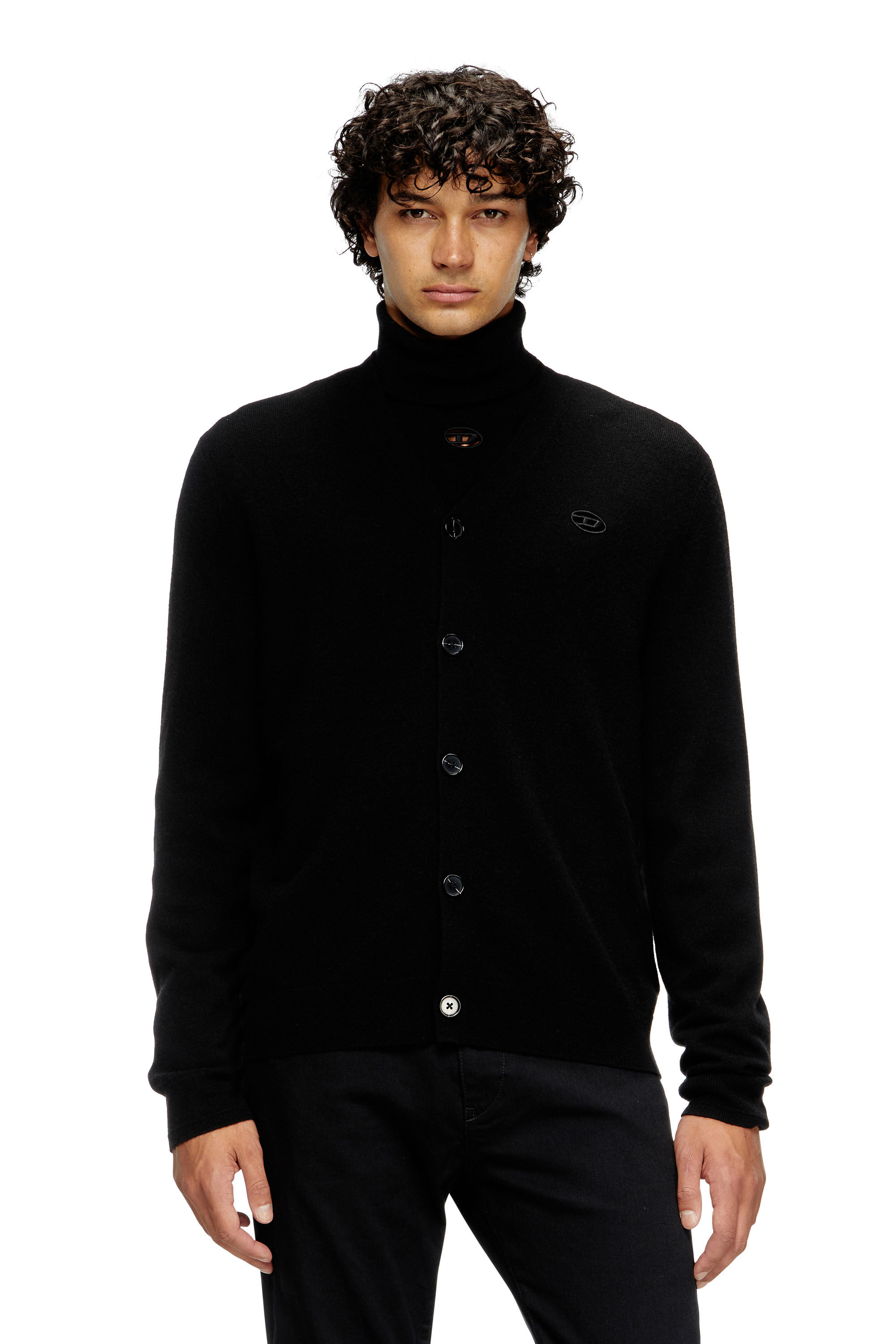 Diesel - K-ZANNIS, Herren Cardigan aus Wolle und Kaschmir in Schwarz - 3