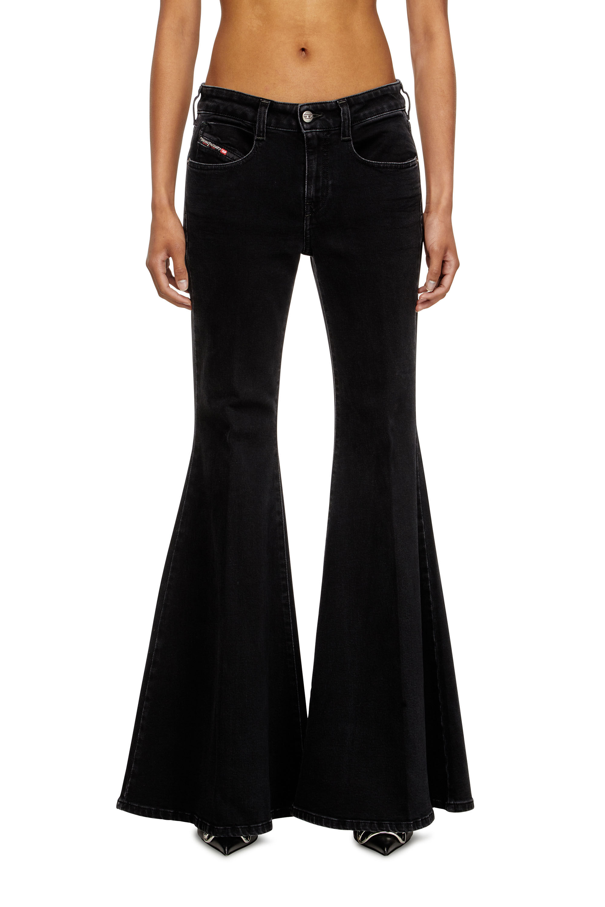 Diesel - Damen Flare Jeans 1970 D-Bleess 09M69, Schwarz/Dunkelgrau - 3