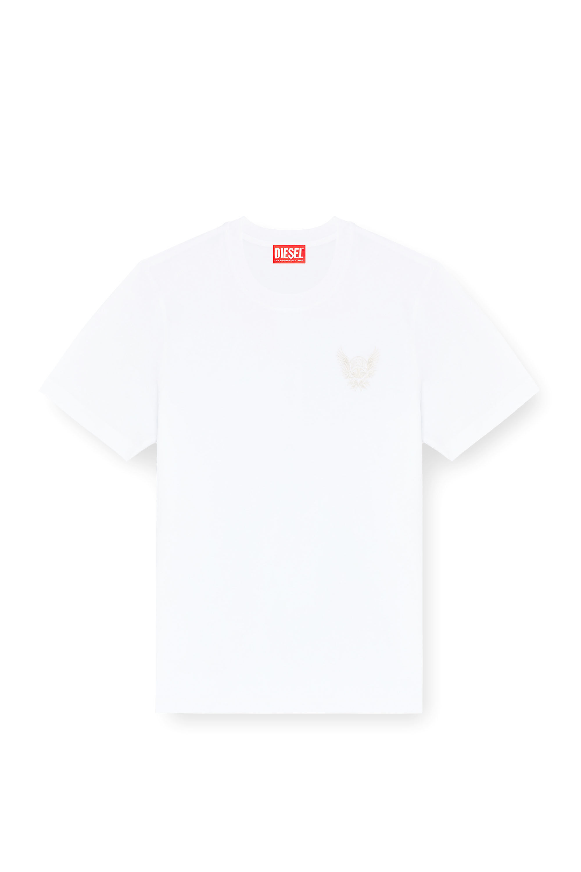 Diesel - T-ADJUST-AA8, Herren Baumwoll-T-Shirt mit Logo-Motiv auf der Brust in Wei&szlig; - 2