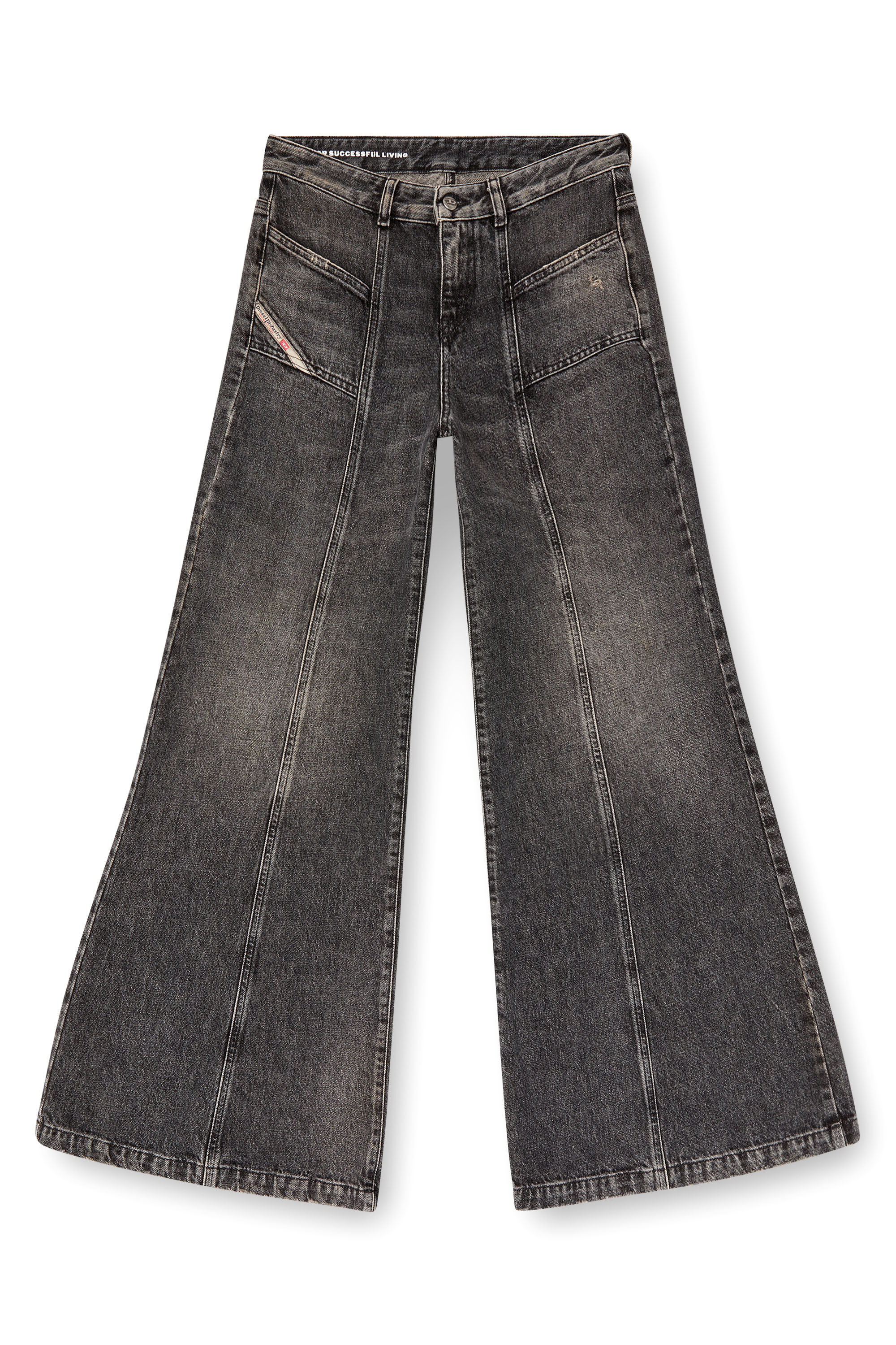 Diesel - Damen Flare Jeans D-Akii 007Z2, Schwarz/Dunkelgrau - 2