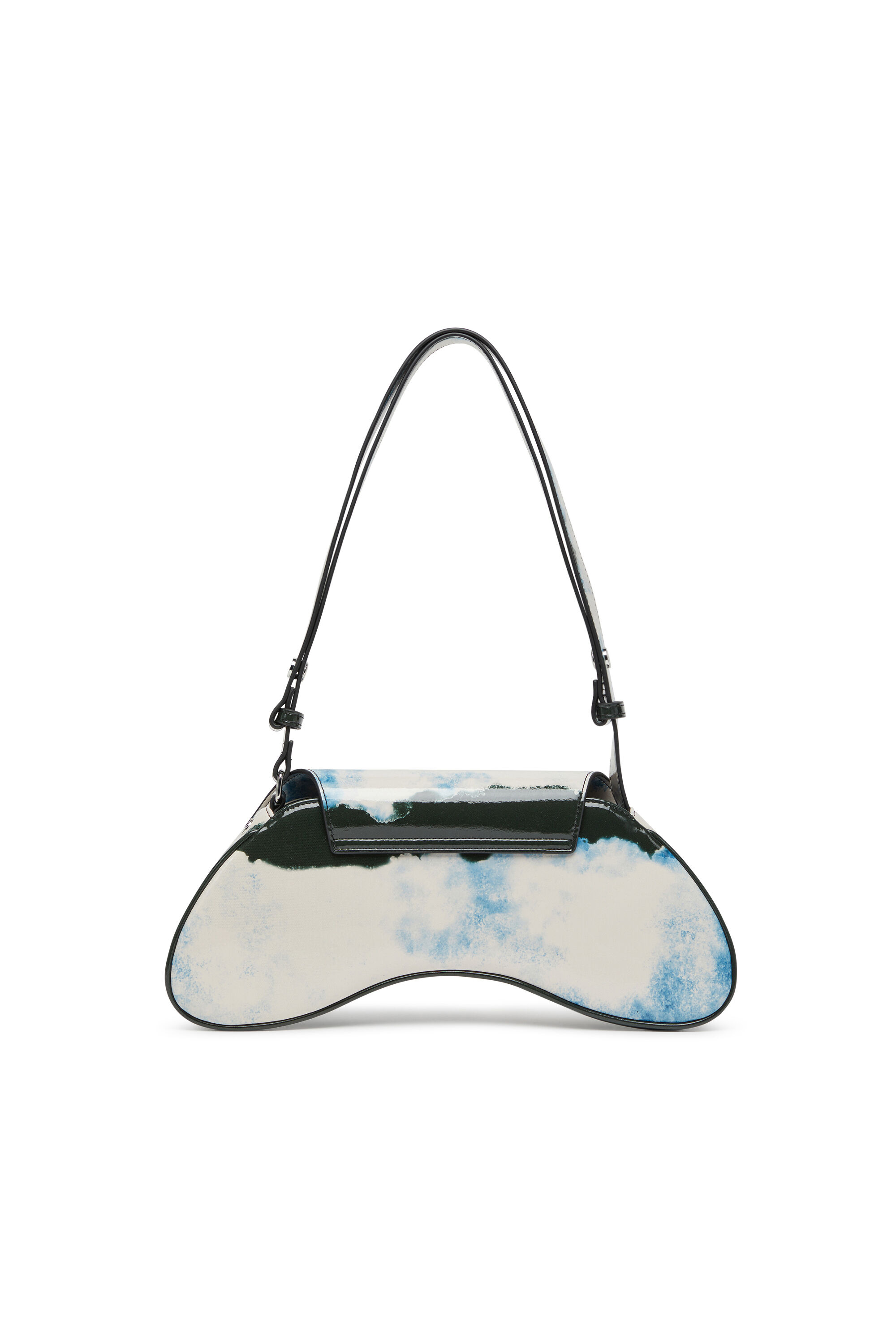 Diesel - PLAY CROSSBODY, Damen Play-Schultertasche mit glänzendem PU-Print in Weiss/Schwarz - 3