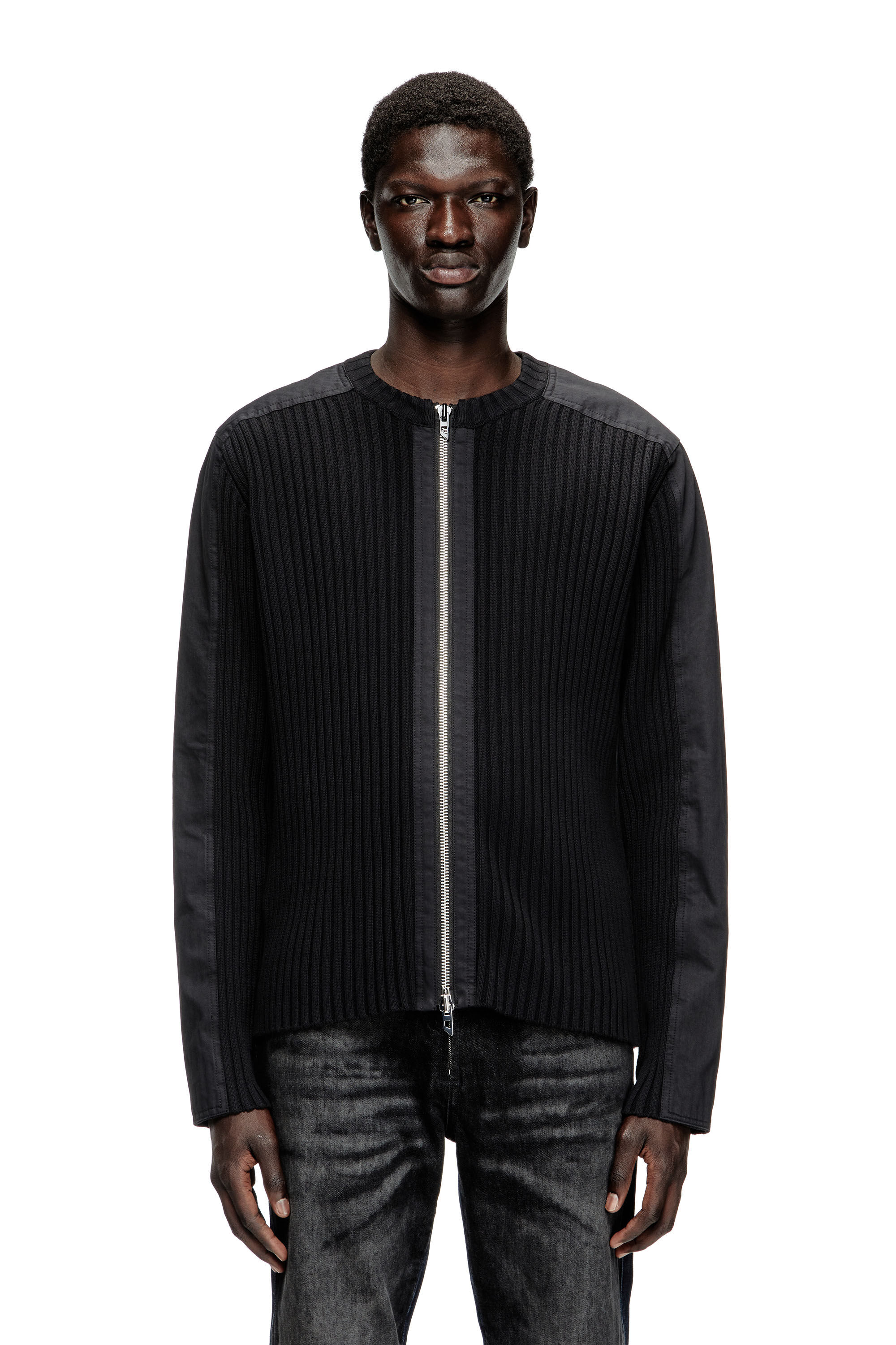 Diesel - K-MATTY, Man's Zipped cardigan with utilitarian panels in null - 3